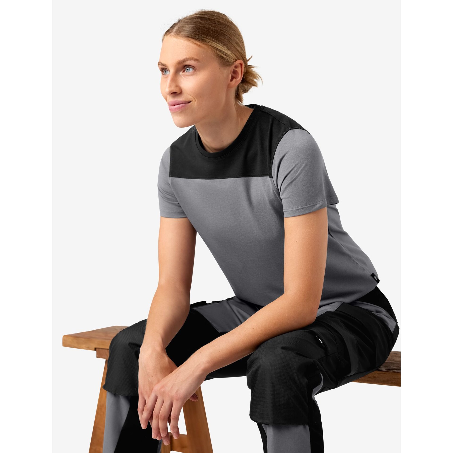 KIRA T-Shirt Damen grau-schwarz XL