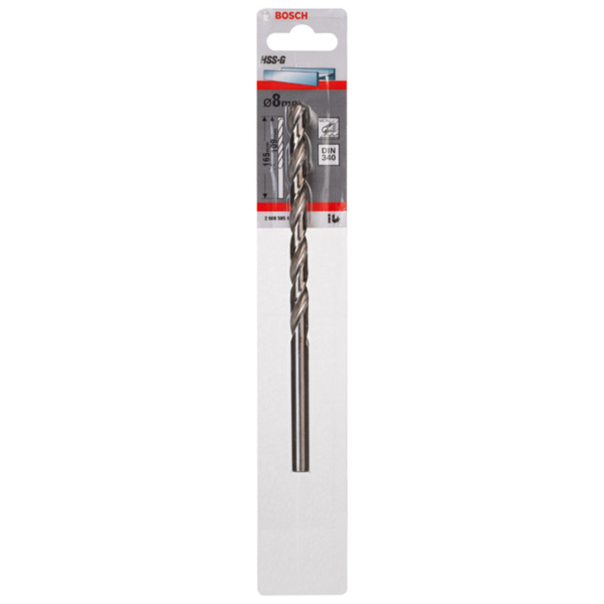 Metallbohrer HSS-G, DIN 340, 8 x 109 x 165 mm, 1er-Pack