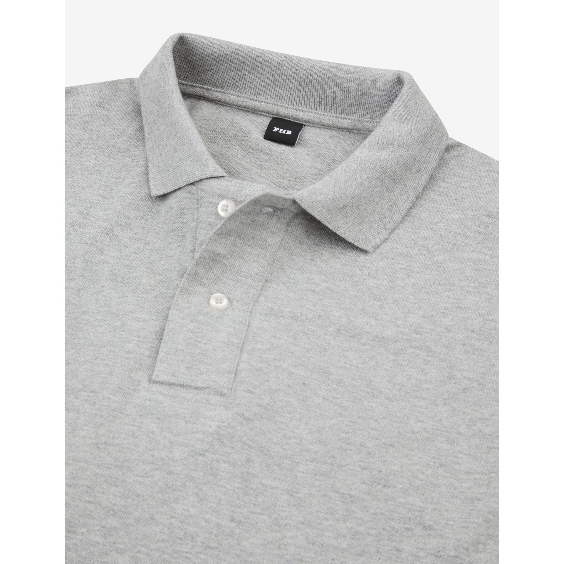 DANIEL Polo-Shirt einfarbig grau-meliert Gr. XS