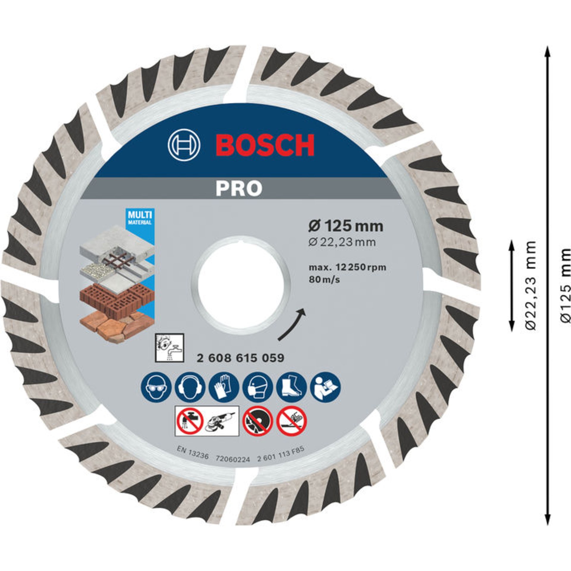 PRO Multi Material Diamanttrennscheibe, 125 x 22,23 mm