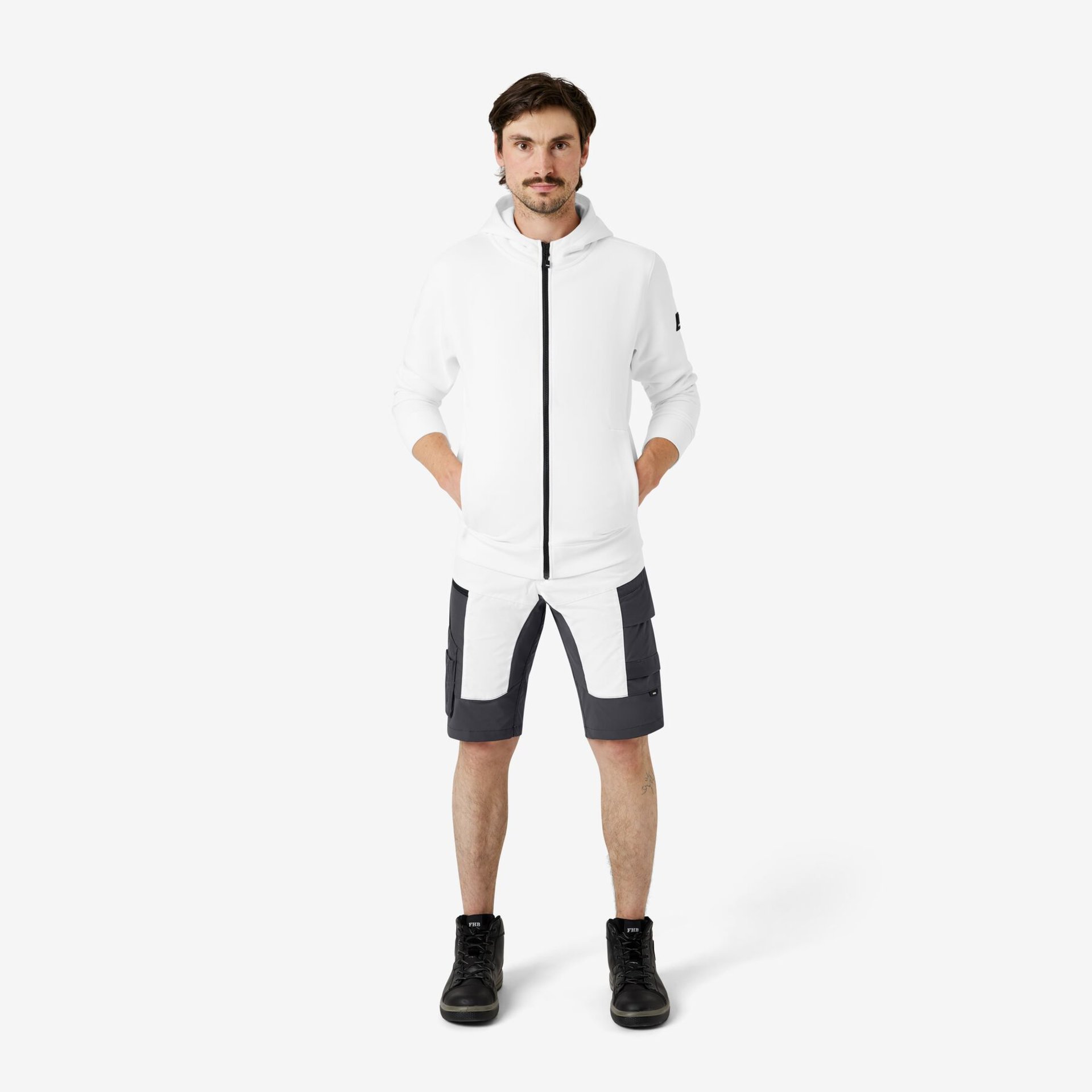 QUENTIN Hoodie-Jacke unisex weiß XL