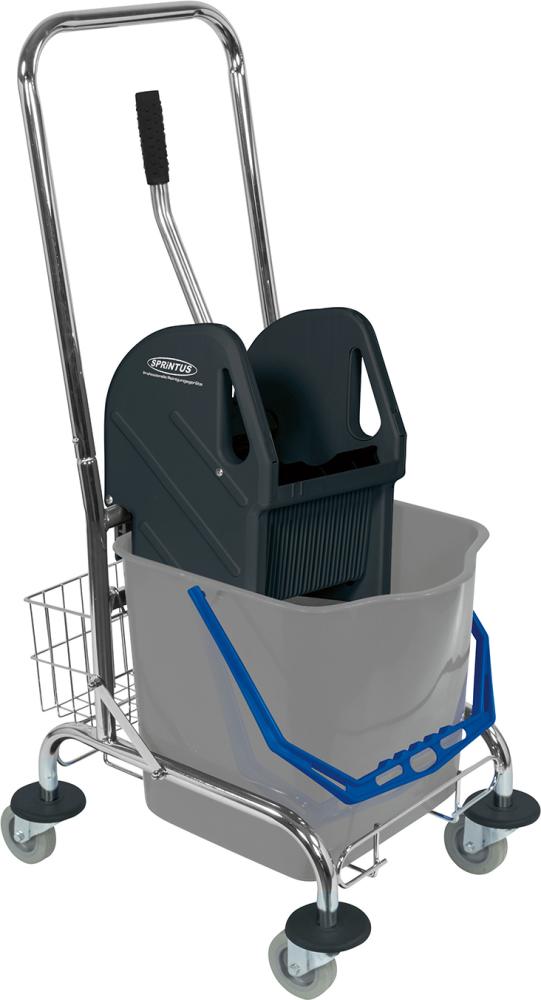 Einfachfahreimer chrom 1x27l m.Presse Einfachfahreimer chrom 1x27l m.Presse