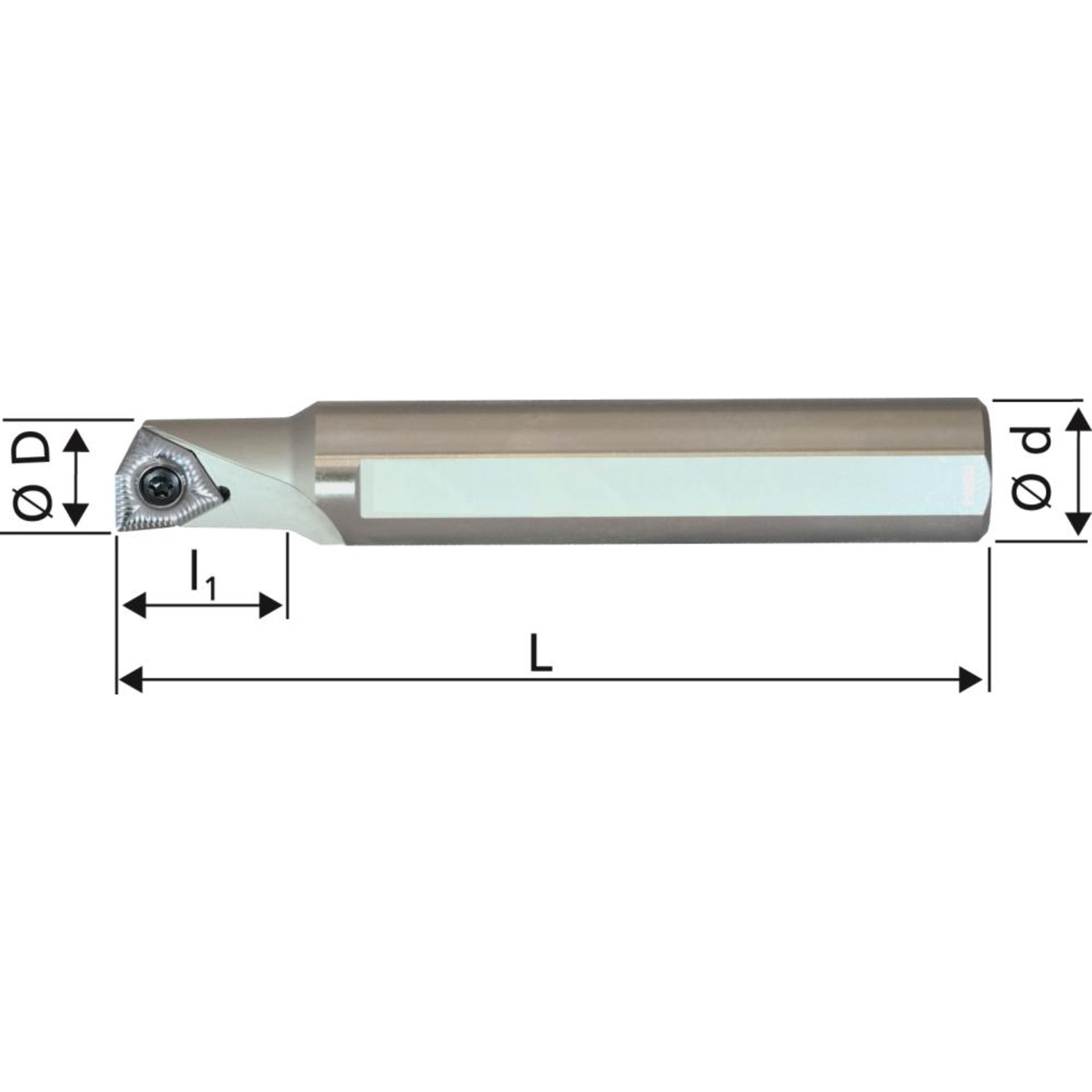 Dreh-Bohr-Halter links D10, 1,5xD f. WCHX 05 FORMAT