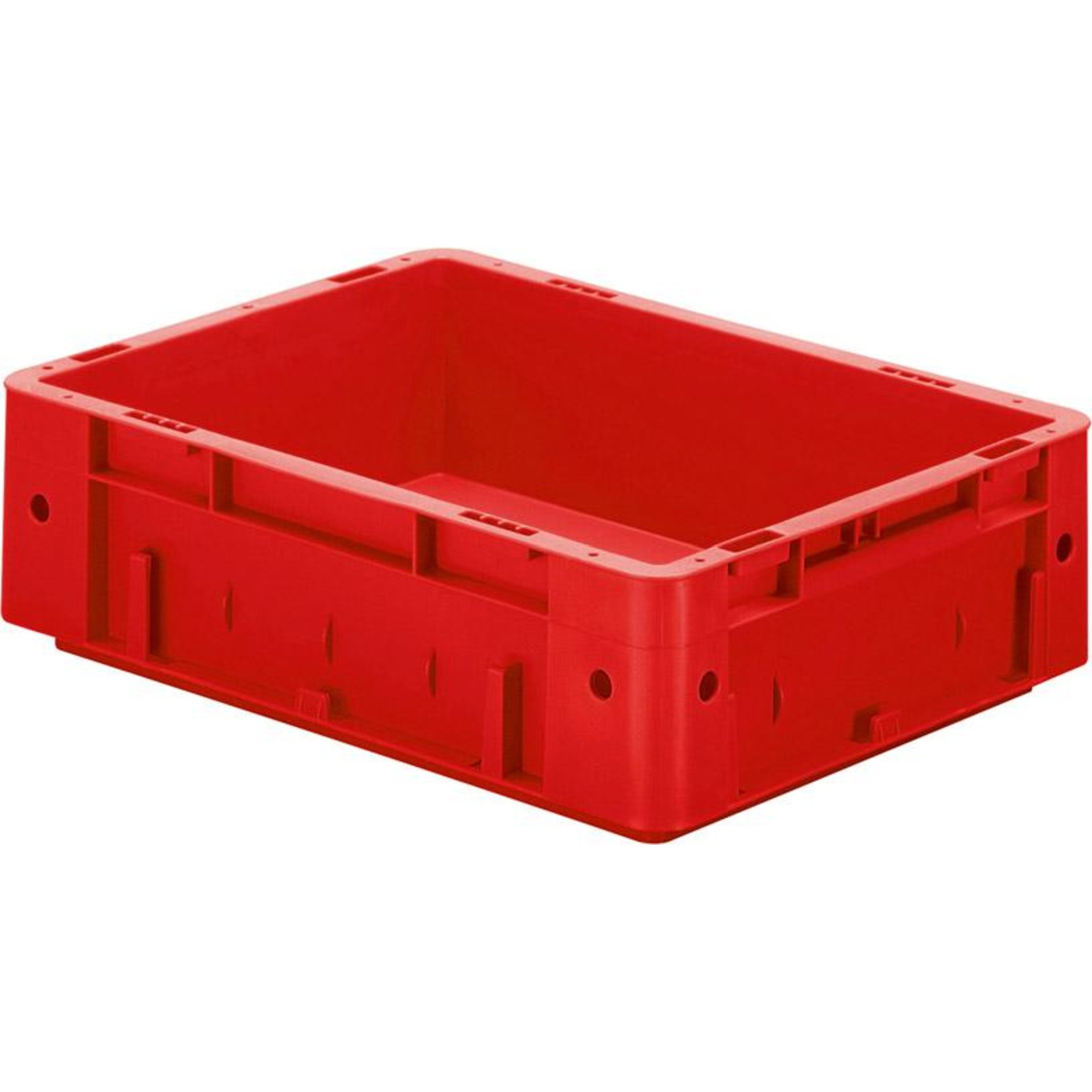 Transport-Stapelkasten B400xT300xH120 mm rot Auflast 600kg ohne Griffloch LA-KA-PE