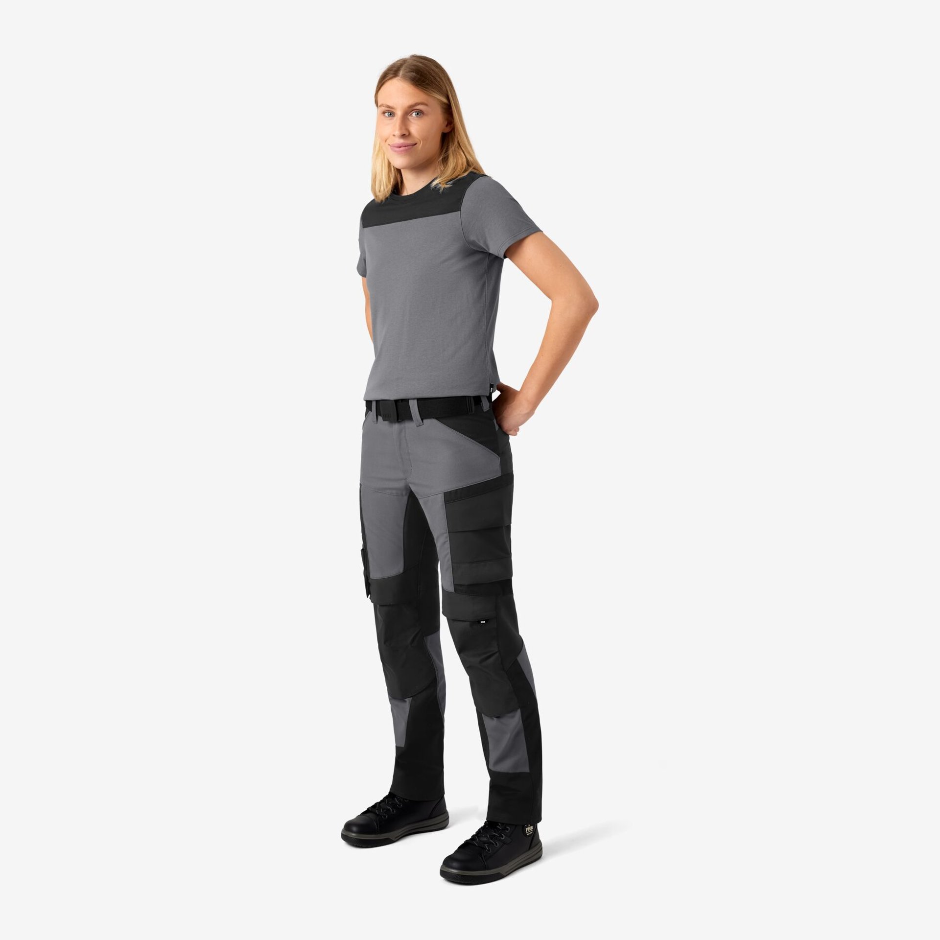 KIRA T-Shirt Damen grau-schwarz XL