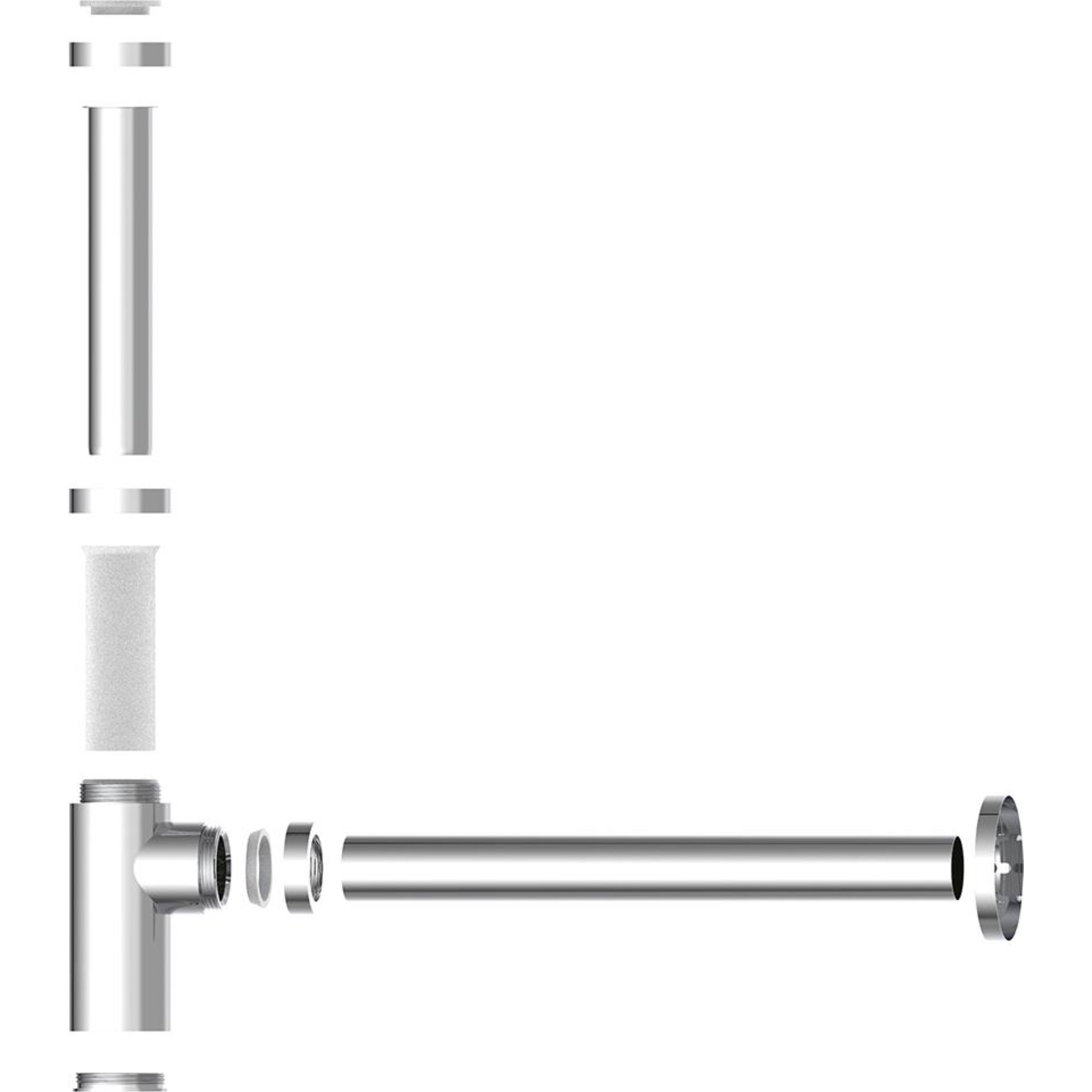 DS-5WK Flaschensiphon, Chrom, 1 1/4" x 32 mm