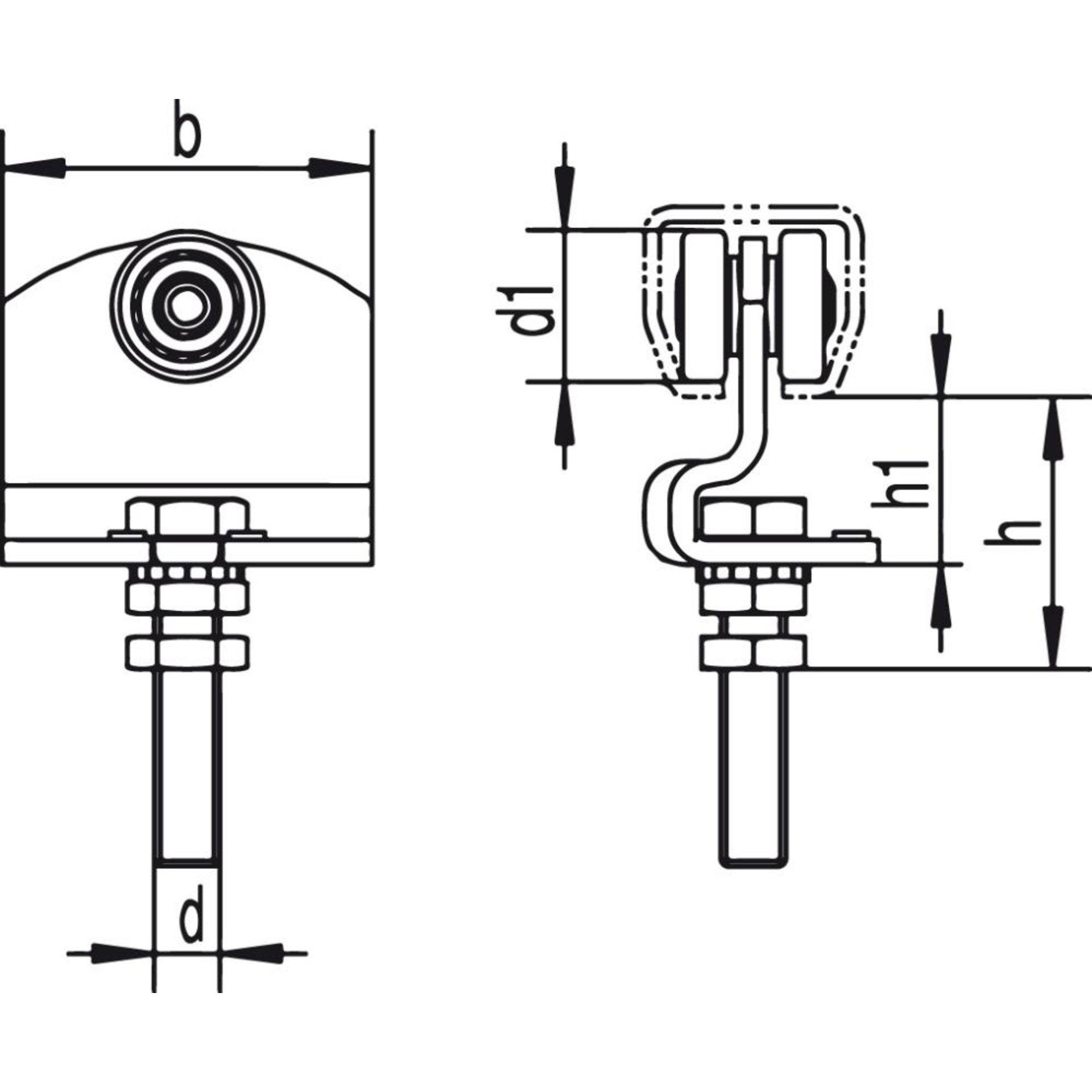 HELM 390 Rollapparat M12x60,höhenverstellbar
