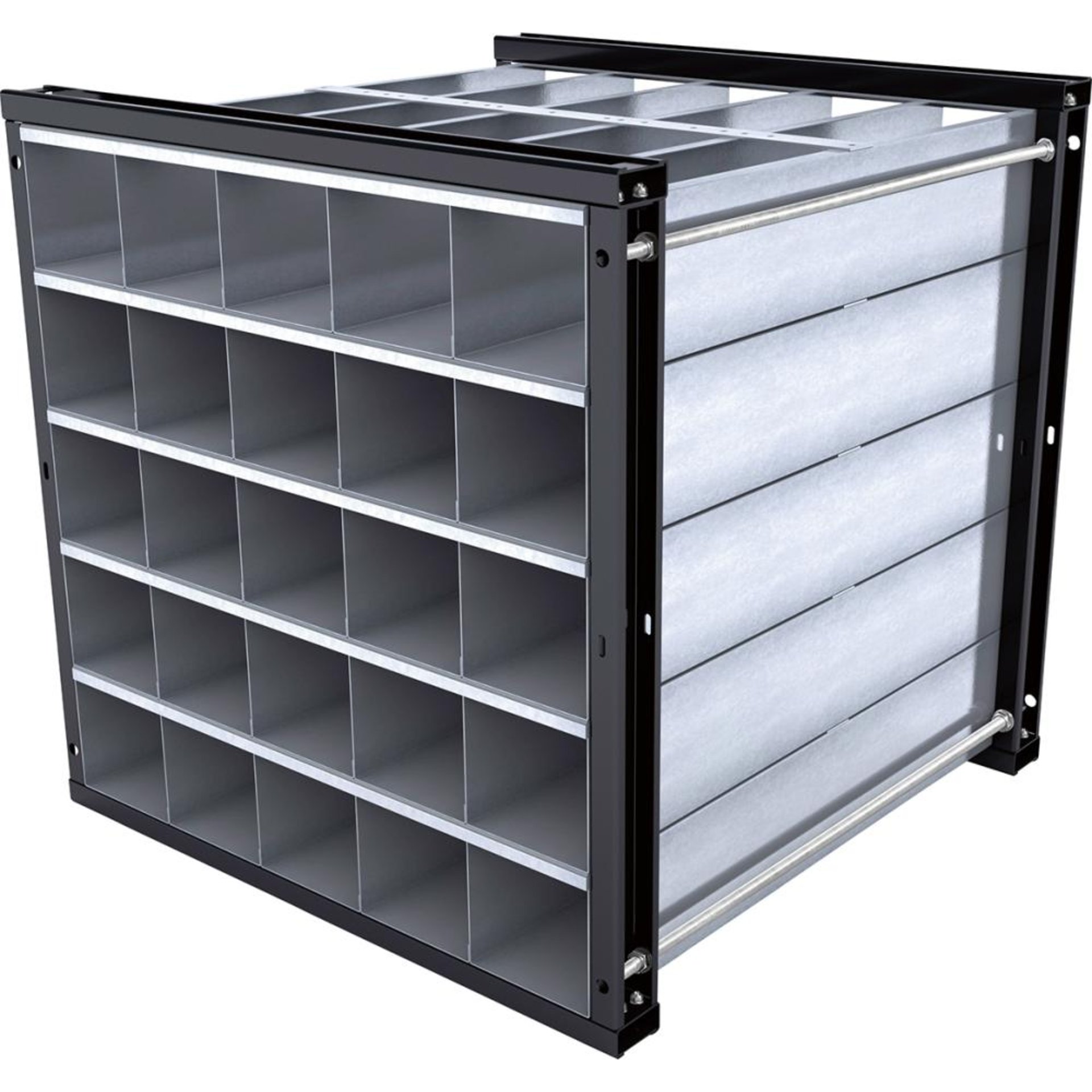 Wabenregal 1000 mm RAL 7016 inkl. 25 Wannen Waben BxH 180x160 mm B1000xT1000xH1000mm