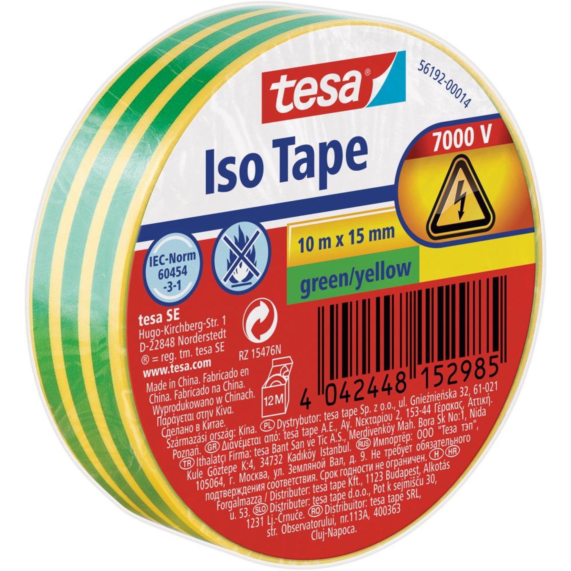 Isolierband grün/gelb 10m x 15mm