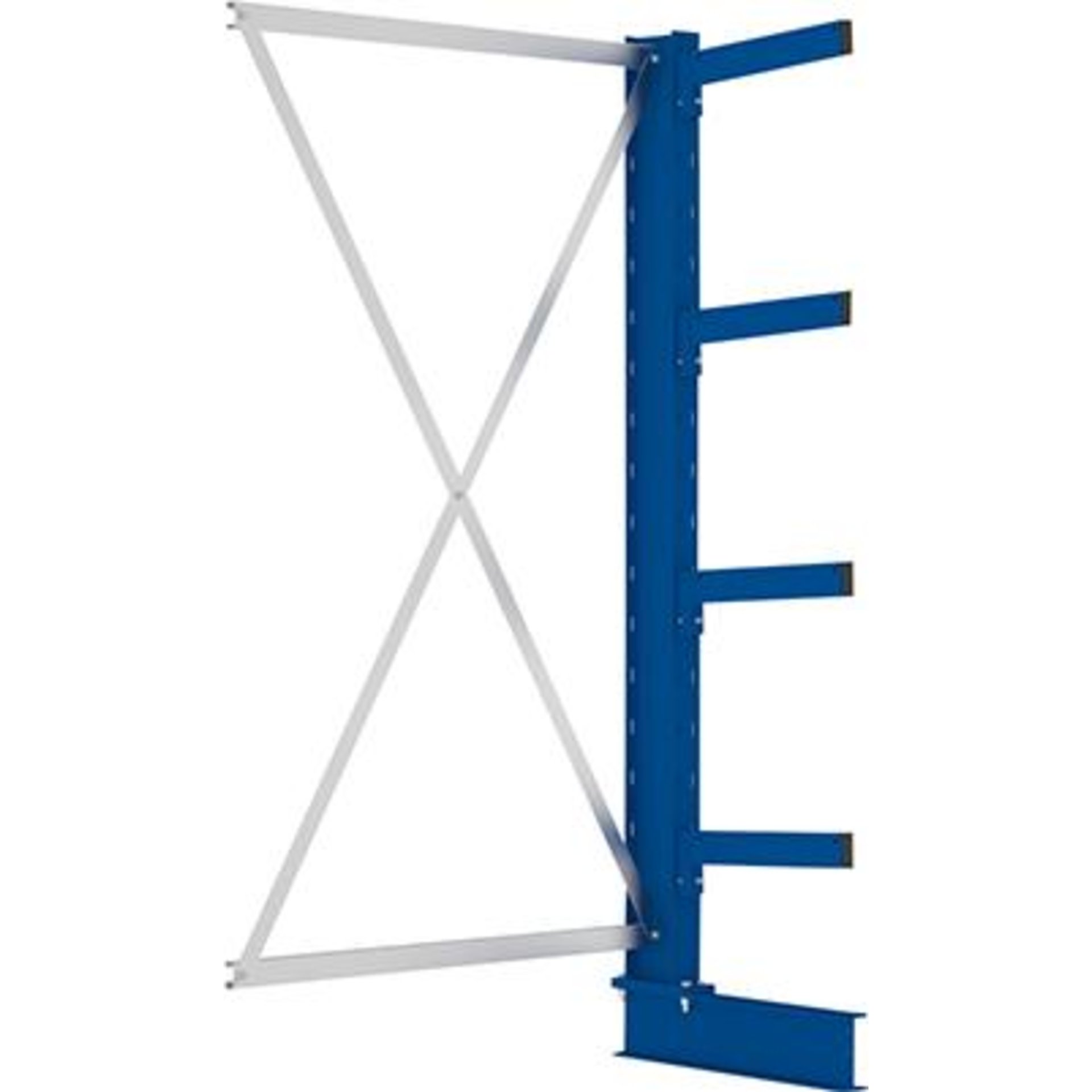 Kragarmregal M Anbaufeld B1000xT400xH2000 mm einseitig RAL 5010 4 Arme Traglast 535kg