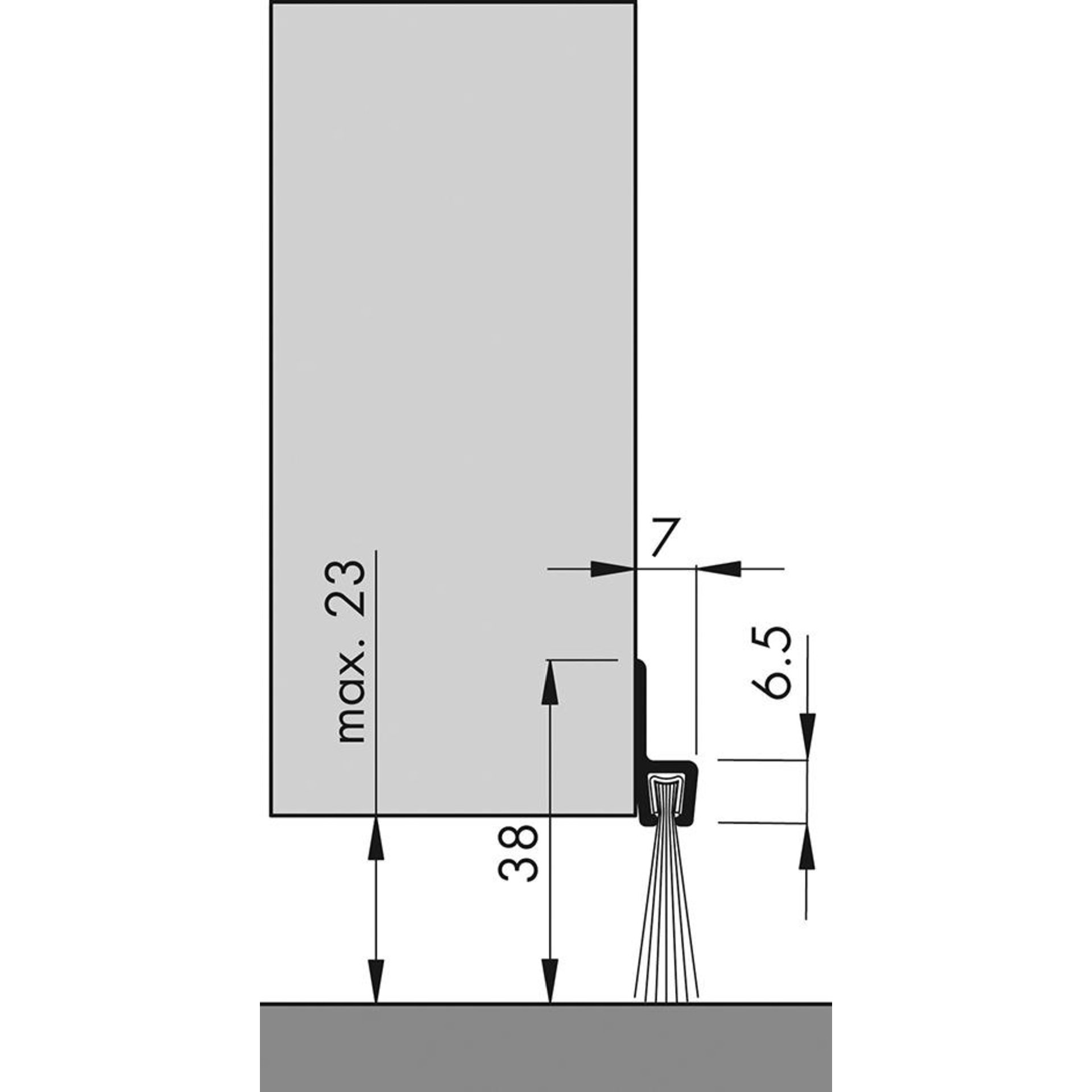 Türbodendichtung alu IBS 39 100cm m.PP Bürste ELLEN