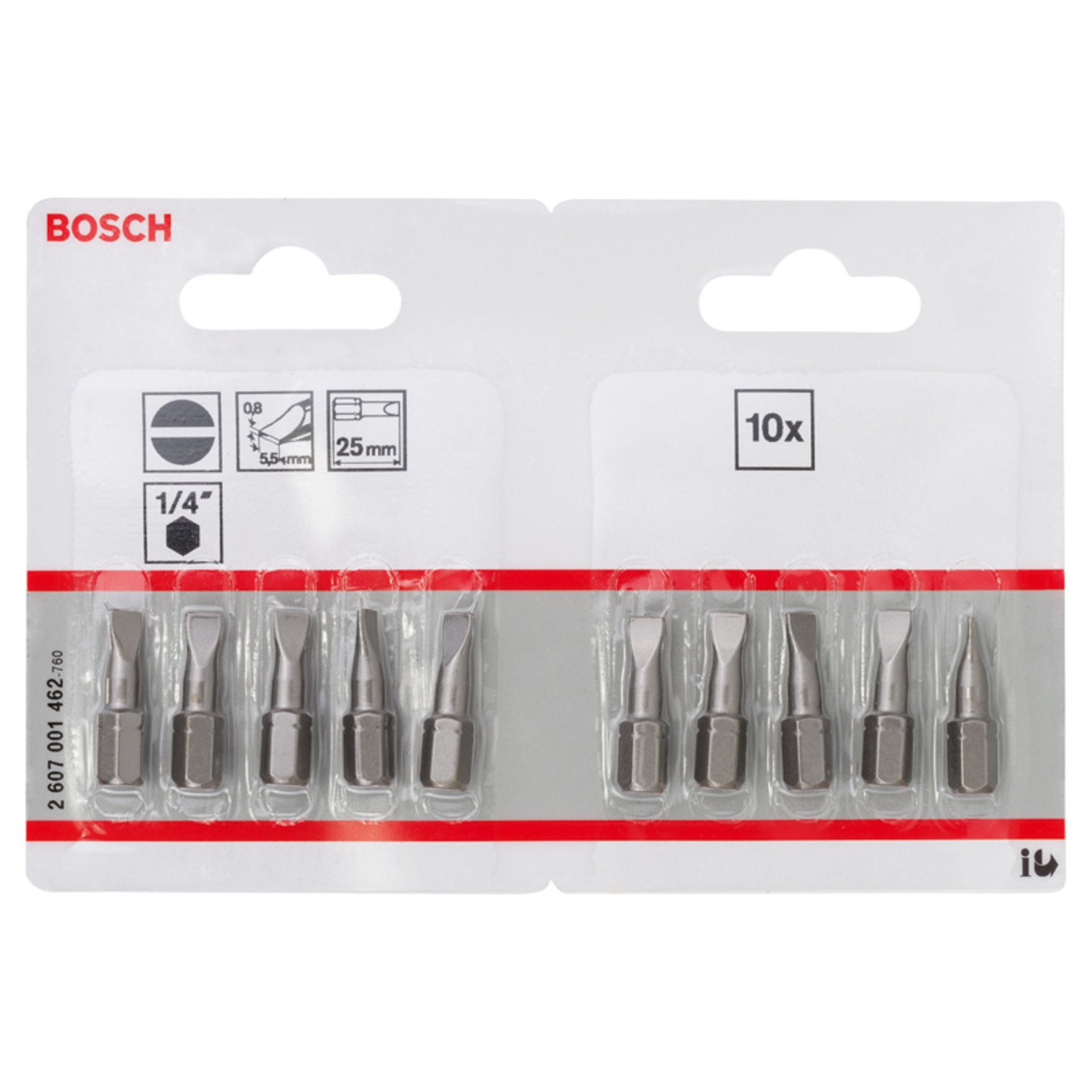 Schrauberbit Extra-Hart S 0,8 x 5,5, 25 mm, 10er-Pack