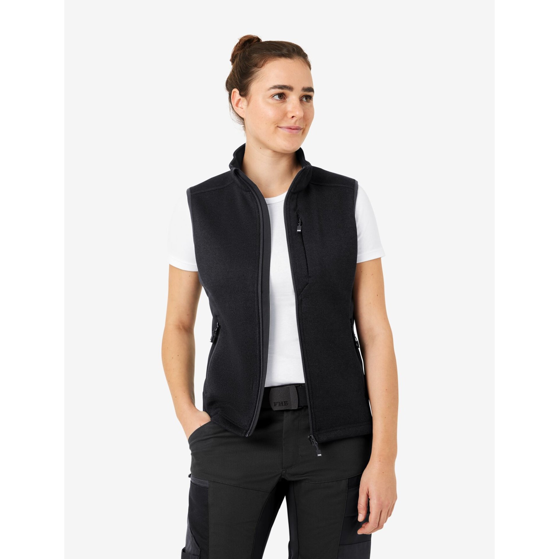 ELSA Strick-Fleece-Weste schwarz S