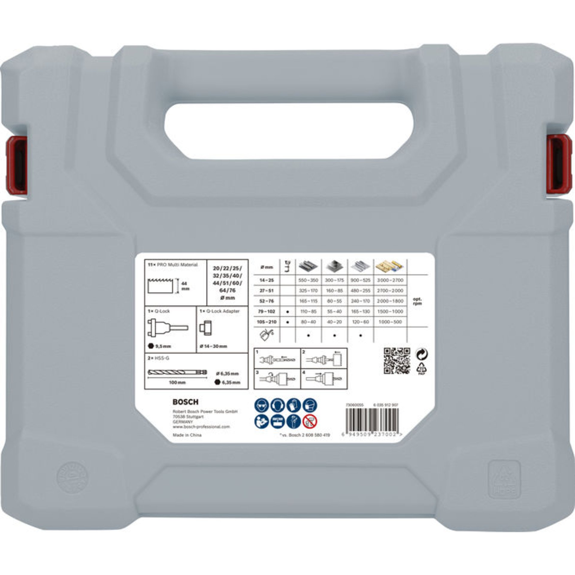 PRO Multi Material Lochsäge Q-Lock Aufsteckhalter-SeT, 15-tlg.