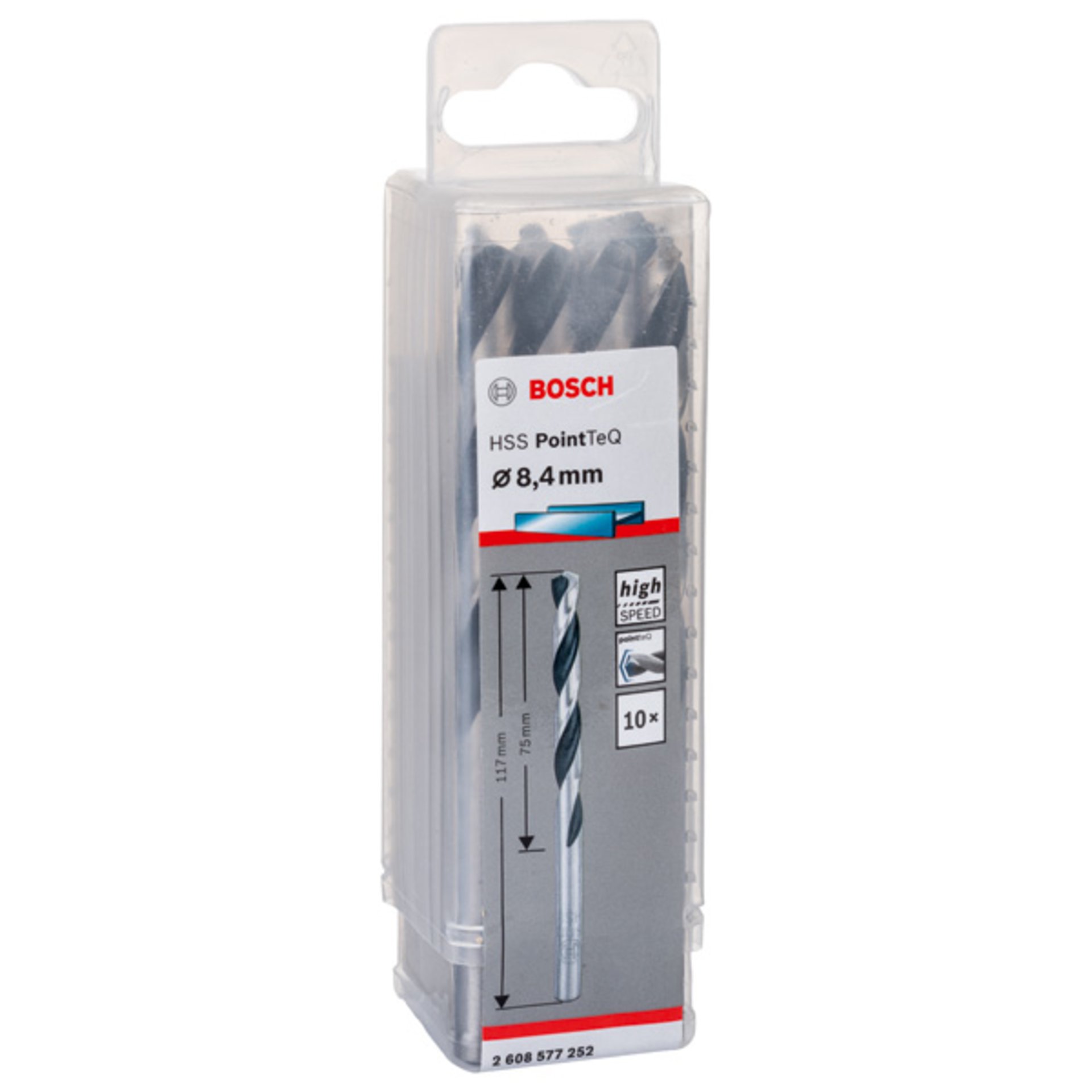 Metallspiralbohrer HSS PointTeQ, DIN 338, 8,4 mm, 10er-Pack