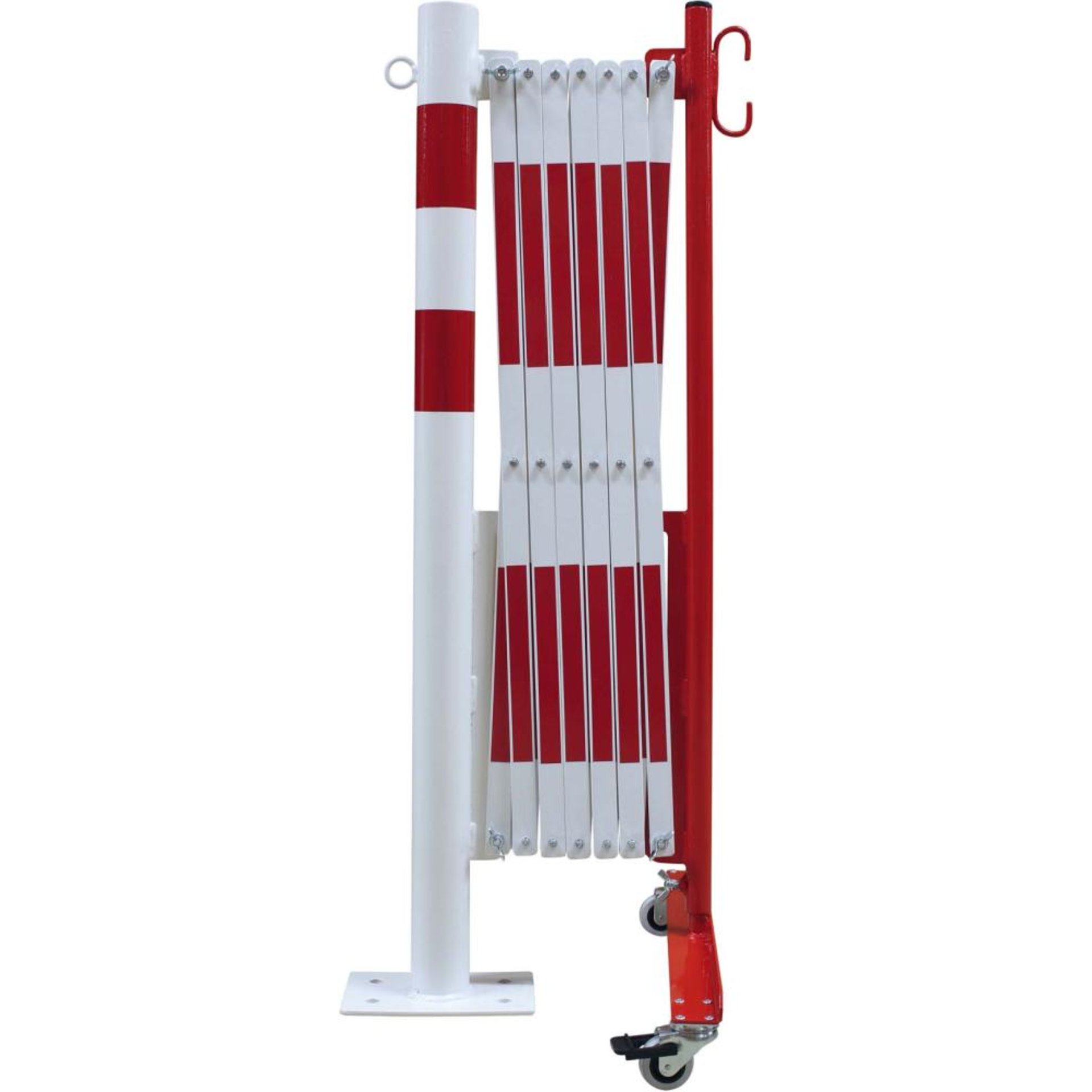 Scherengitter mit Sperrpfosten D60mm L bis 3600 mm rot/weiß