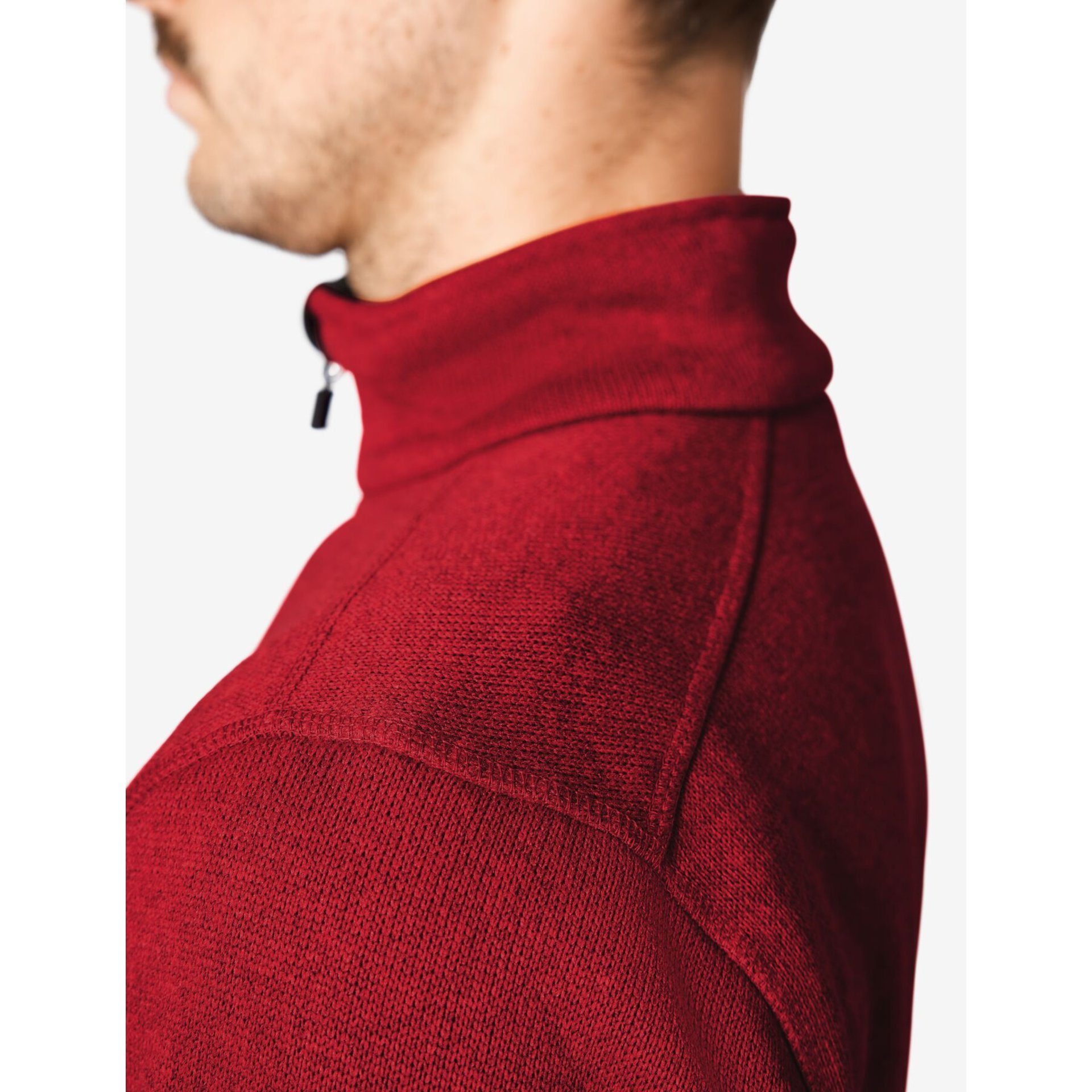 CHRISTOPH Strick-Fleece-Jacke Herren rot-schwarz M