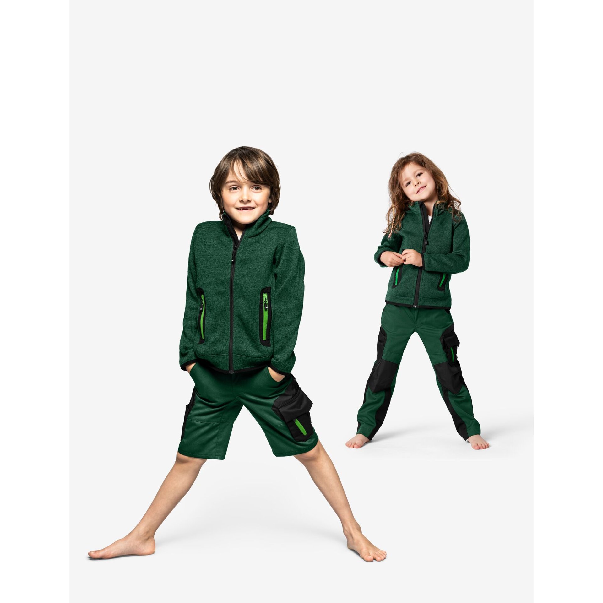 MATS Strick-Fleece-Jacke Kinder grün 158/164