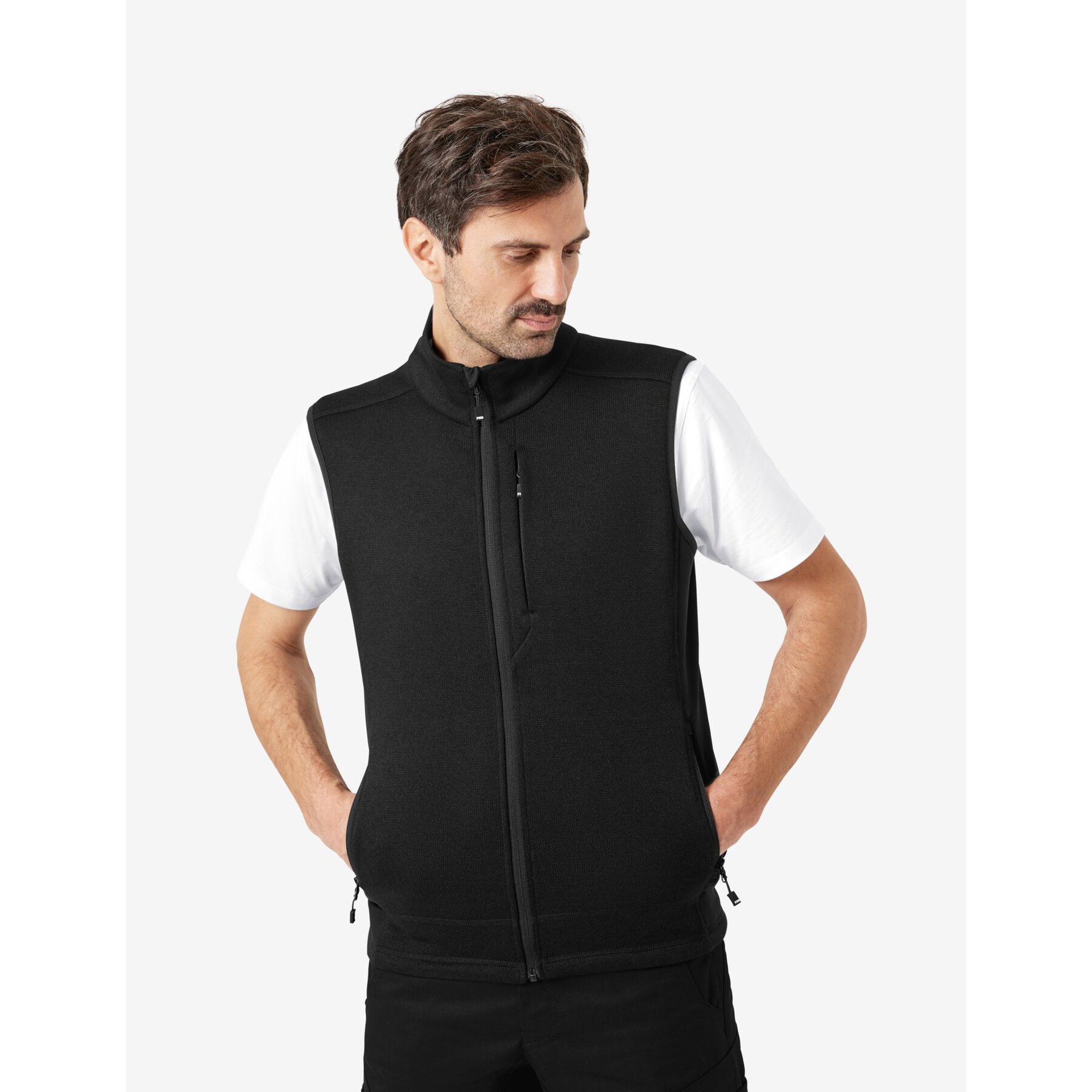 ADDE Strick-Fleece-Weste  schwarz 4XL