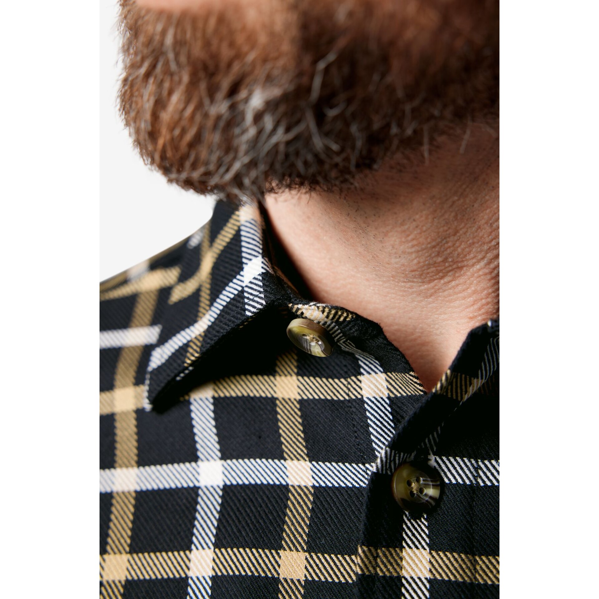 ALOIS Arbeitshemd langarm schwarz-beige Gr. 47/48