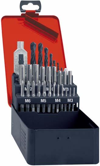 Format Handgewindebohrer-Set DIN352 HSS + Kernlochbohrer M3-12 Format Handgewindebohrer-Set DIN352 HSS + Kernlochbohrer M3-12