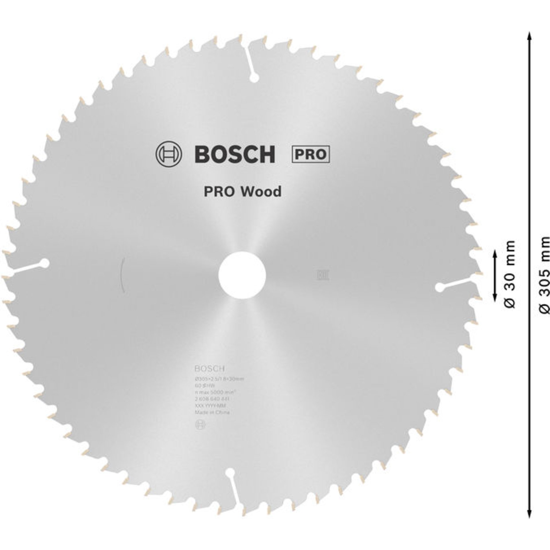 PRO Wood Kreissägeblatt, 305 x 2,5 x 30 mm, Z60