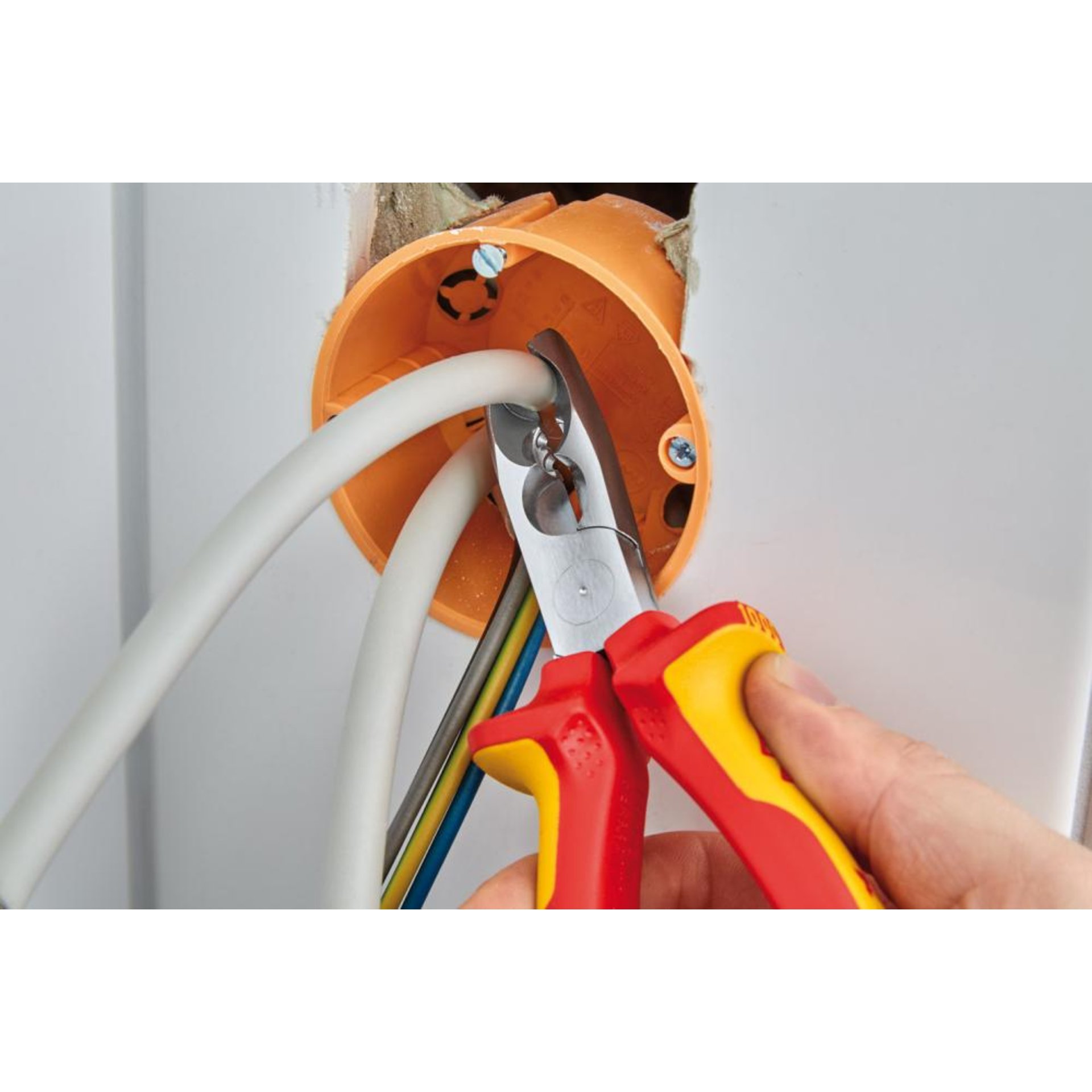 Abmantelungszange VDE mit2-Komponenten-Griffen 165mm qmm KNIPEX