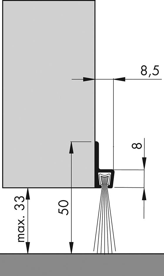 Türbodendichtung alu IBS 50 250cm m.PP Bürste