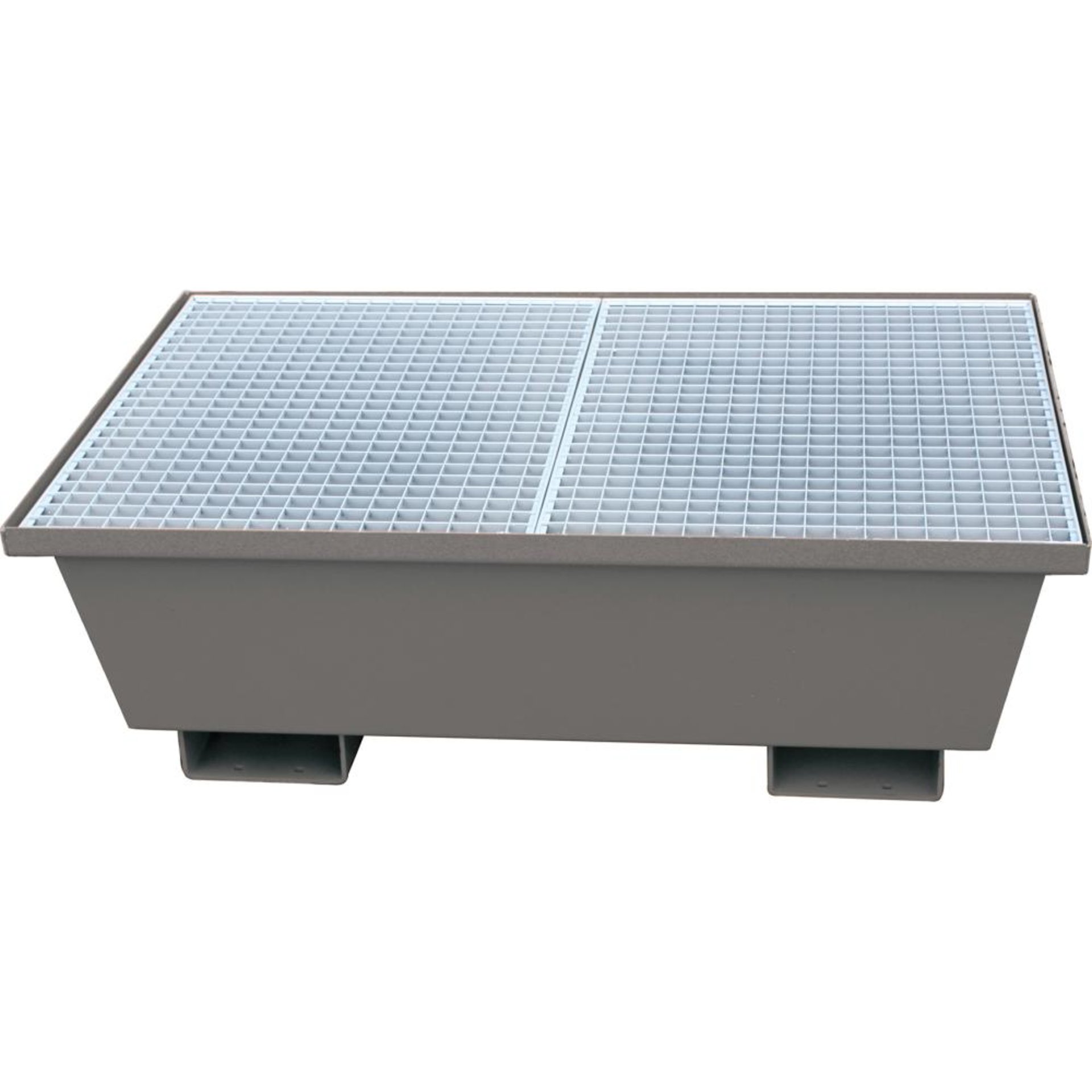 Auffangwanne mit konischen Wänden mit Gitterrost, 210 ltr. 820x820x535mm, RAL 7016