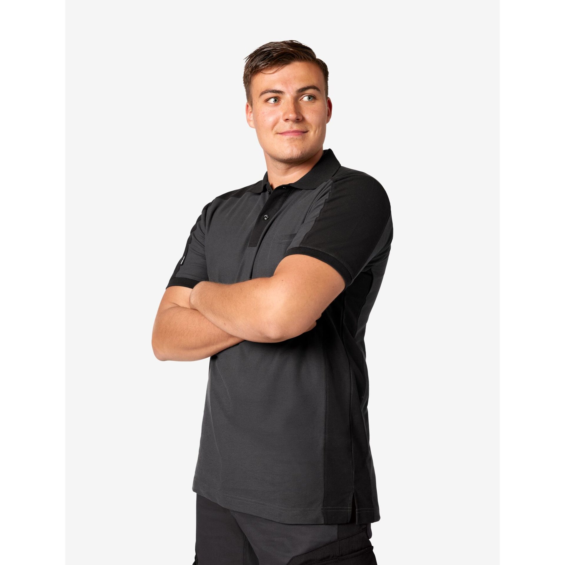 KONRAD Polo-Shirt zweifarbig anthrazit-schwarz Gr. 2XL