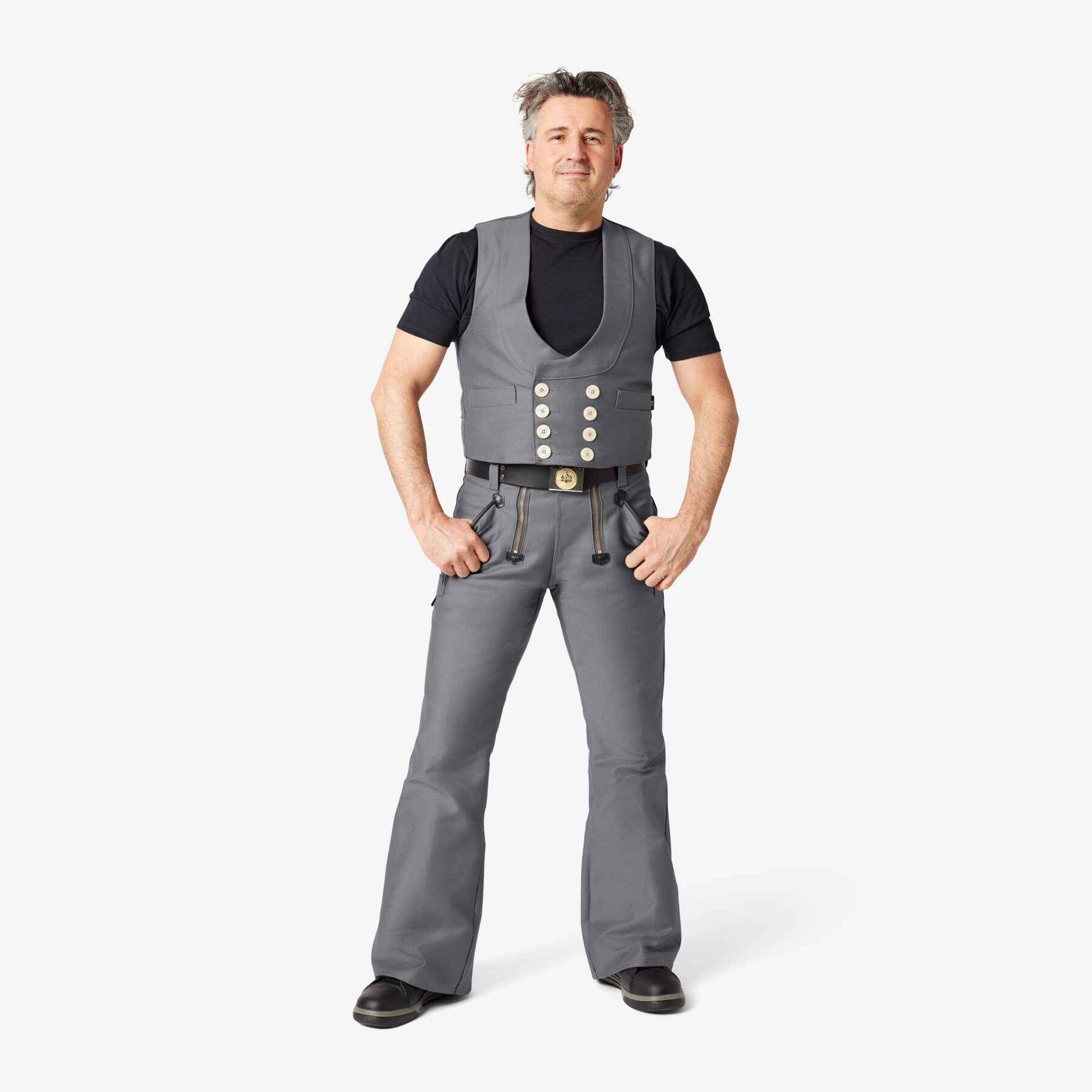 INGO Zunfthose Zwirn-Doppel-Pilot grau 24
