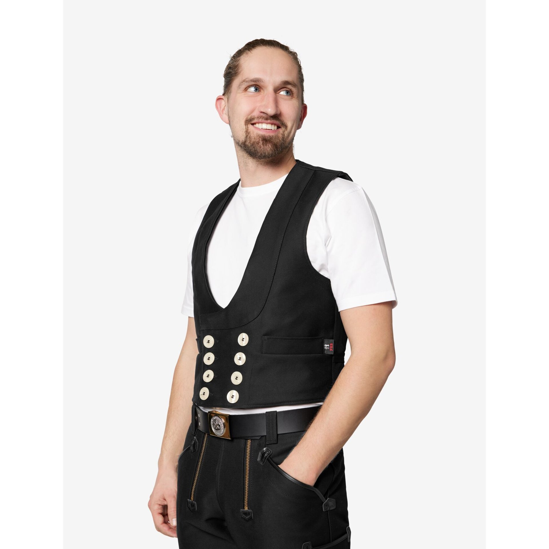 JAKOB Zunftweste Zwirn-Doppel-Pilot schwarz 64
