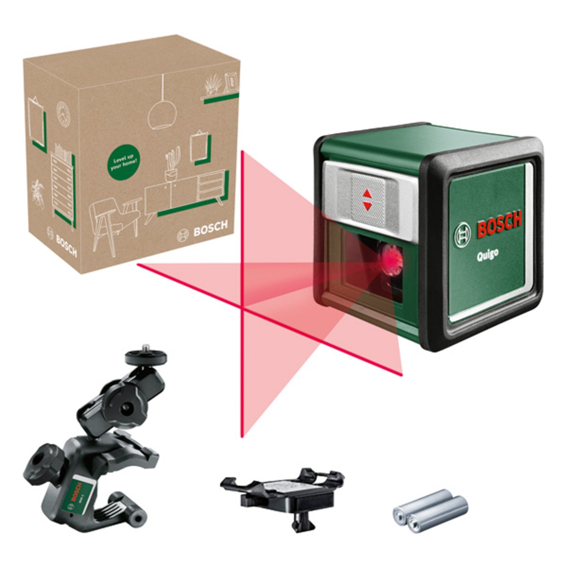 Kreuzlinien-Laser Quigo, eCommerce-Karton