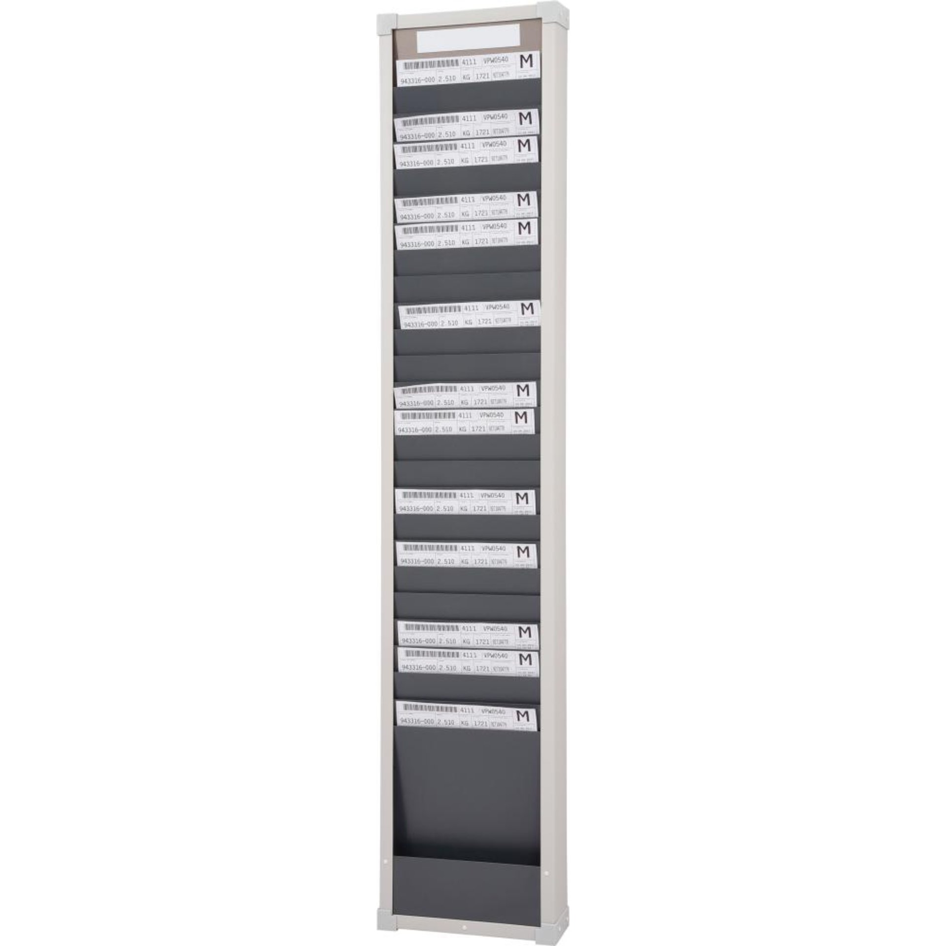 Karten-Sortiert. 25, Spalten 1 1350 x 260 x 75 mm grau