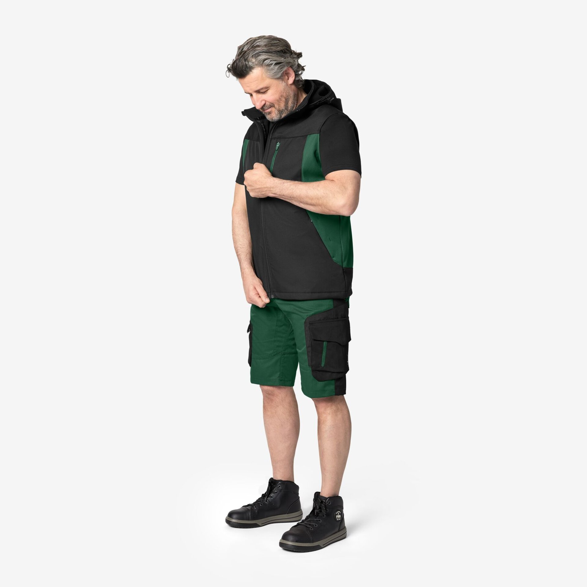 JUSTUS Softshell Weste grün-schwarz 2XL