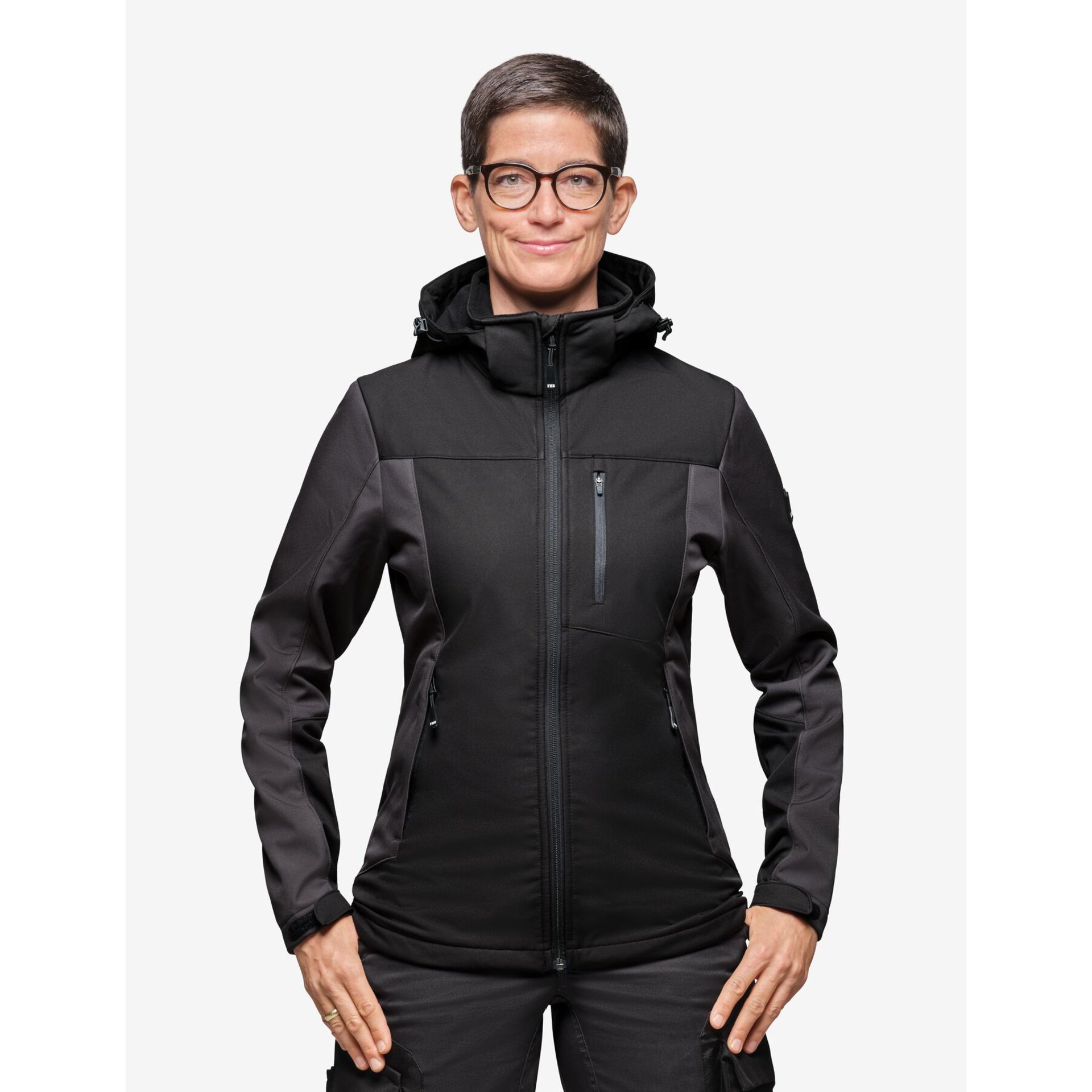 JULIA Softshell-Jacke Damen anthrazit-schwarz 2XL