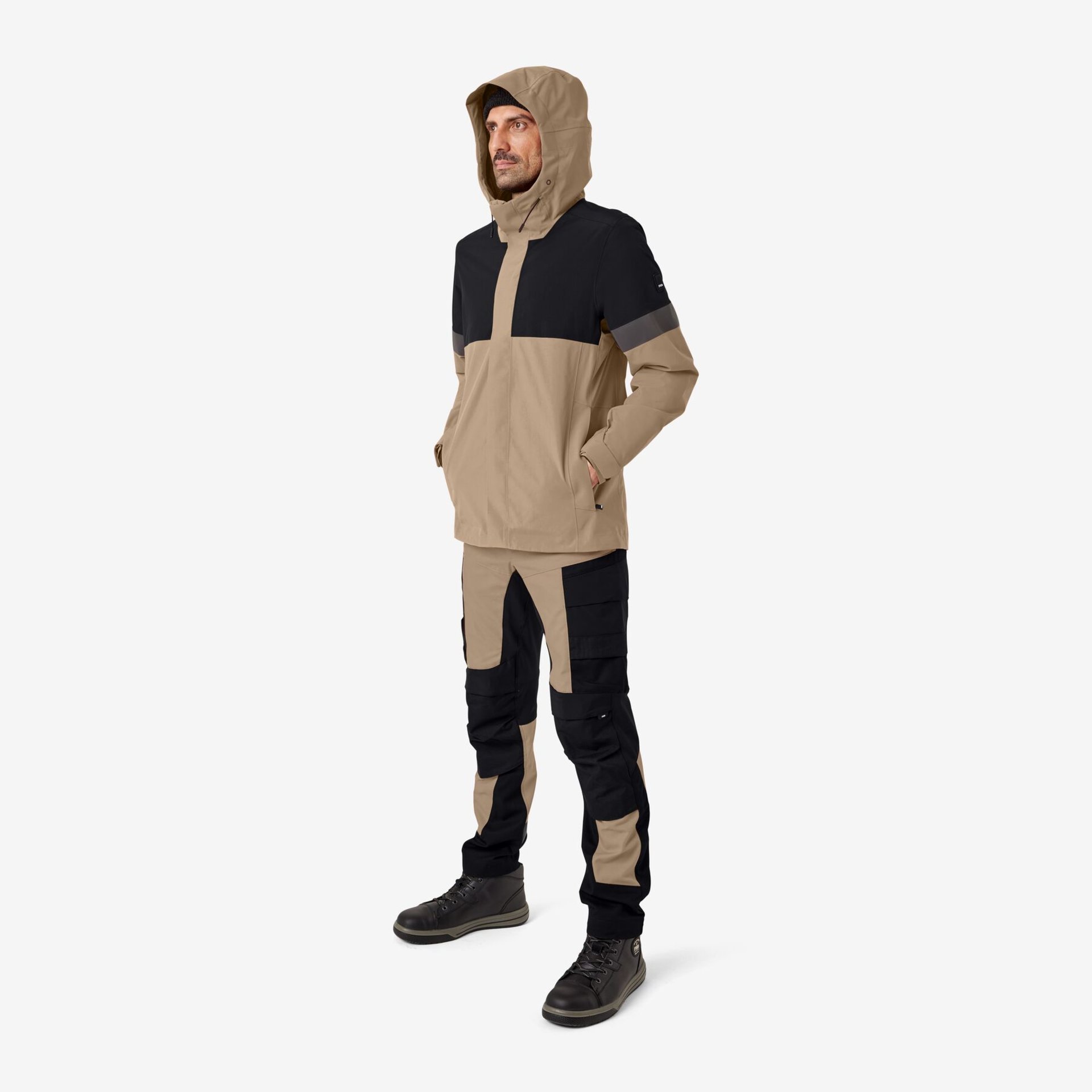 LUCA Hardshell-Jacke beige-schwarz M