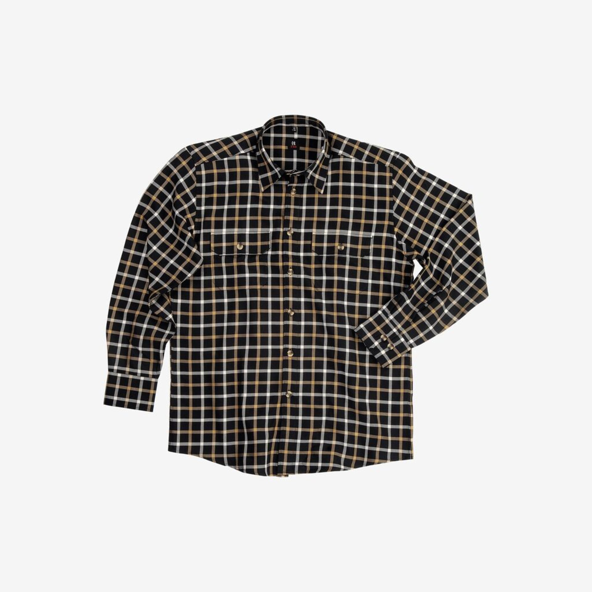 ALOIS Arbeitshemd langarm schwarz-beige Gr. 47/48