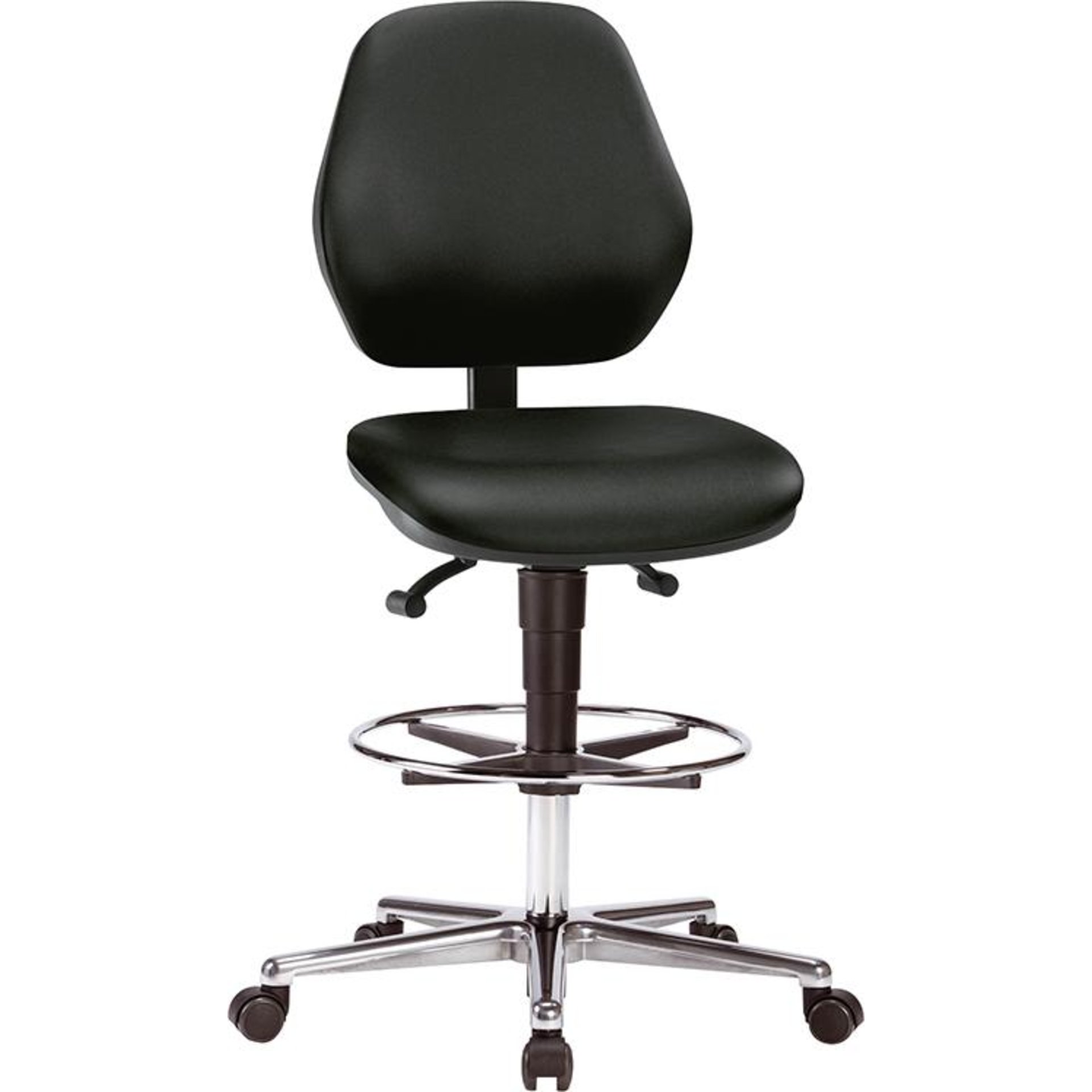 Bimos Arbeitsstuhl Kunstleder schwarz Sitzhöhe 620-870 mm mit Rollen / Fußring