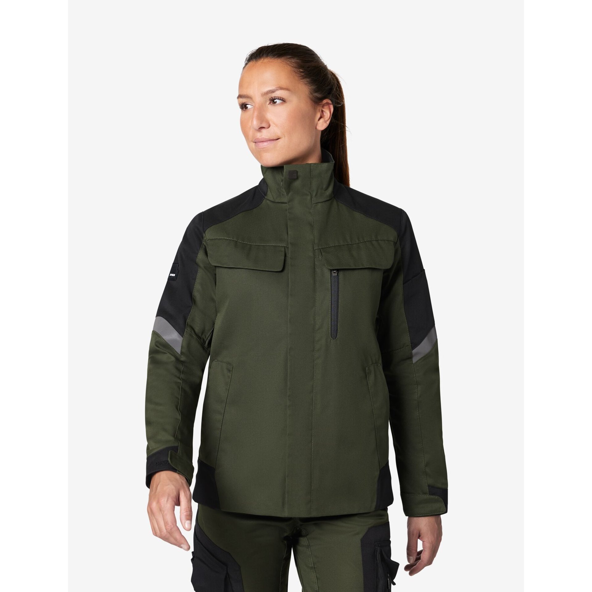 ANDREA Arbeitsjacke Damen oliv-schwarz M