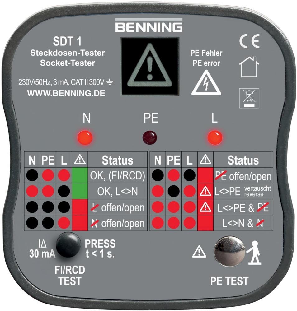 Benning Steckdosentester SDT 1