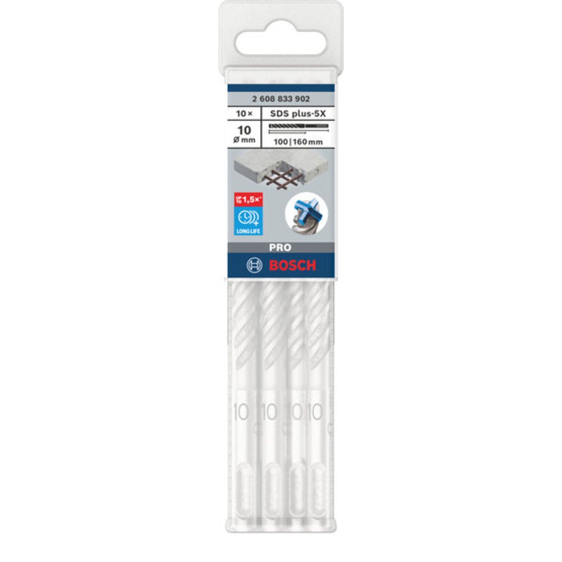 PRO SDS plus-5X Hammerbohrer, 10 x 100 x 160 mm, 10-tlg.