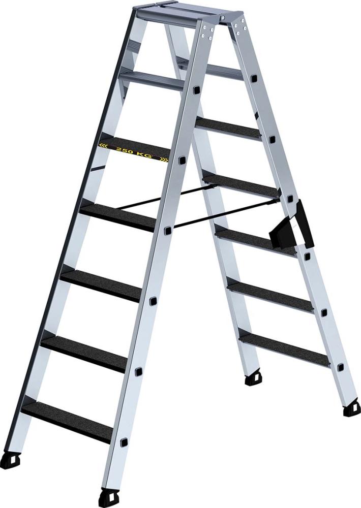 Alu-Stehleiter 250kg m.clip-step, 2x7 Stufen