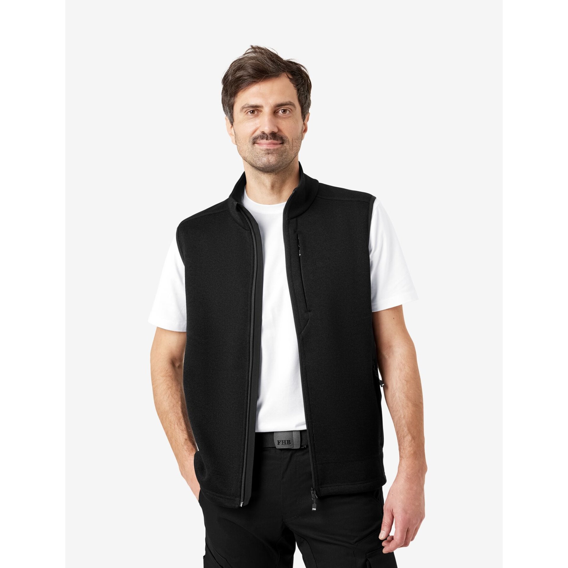 ADDE Strick-Fleece-Weste  schwarz 4XL