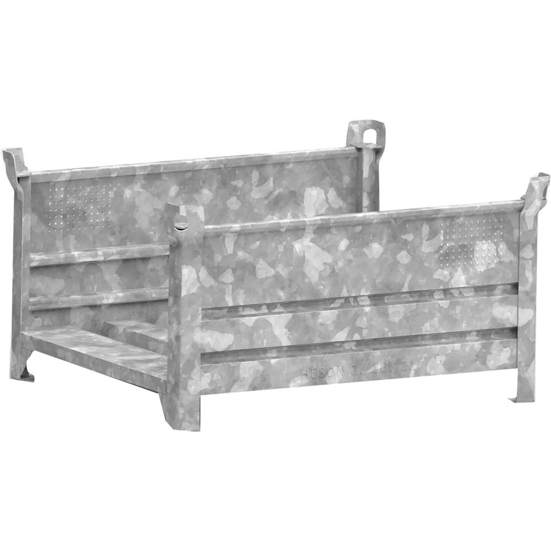 Lagergestell verzinkt B1200xT1000xH600 mm Nutzlast1,5t Auflast4,5t längsseitig Wandumschlag