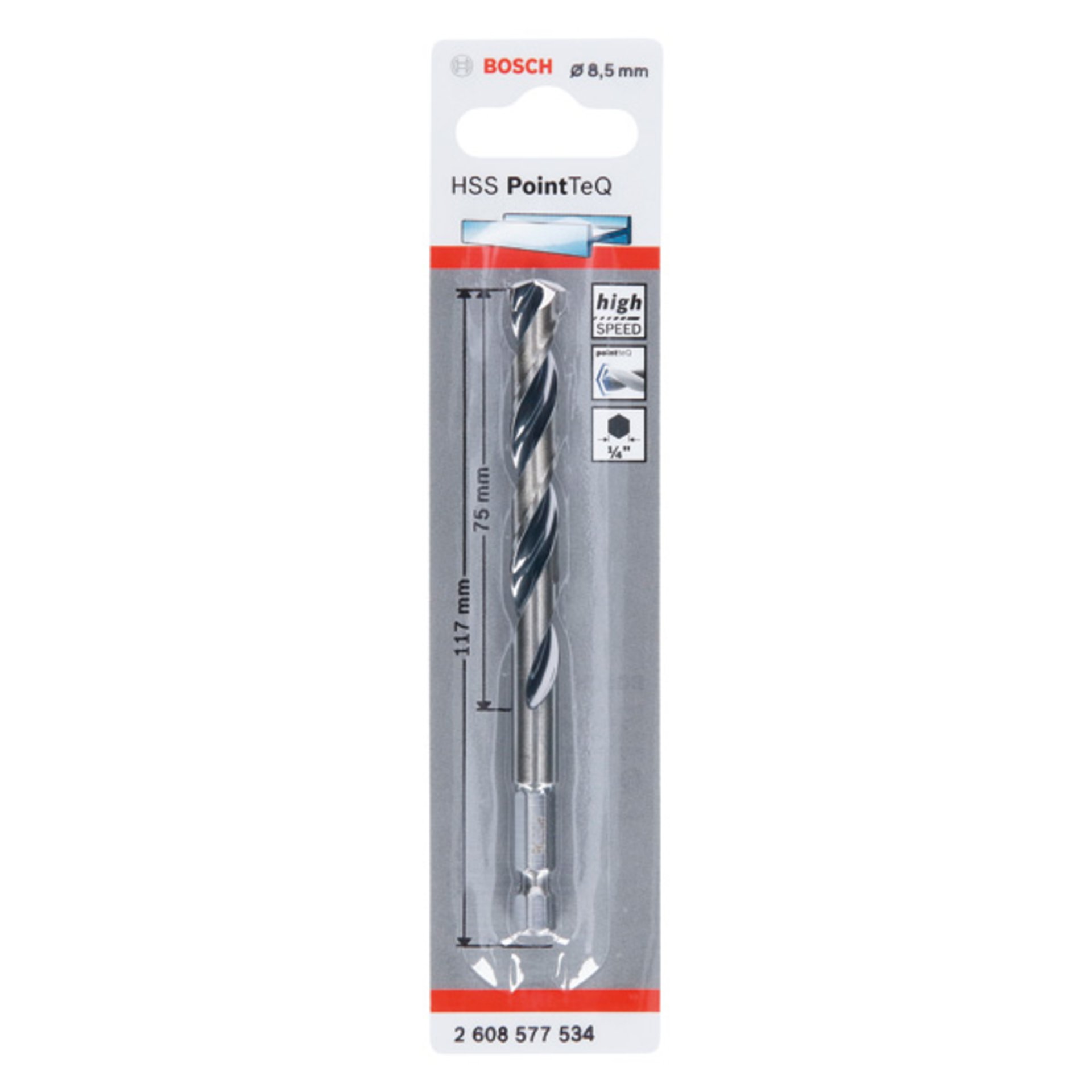 HSS PointTeQ Sechskantbohrer 8,5 mm