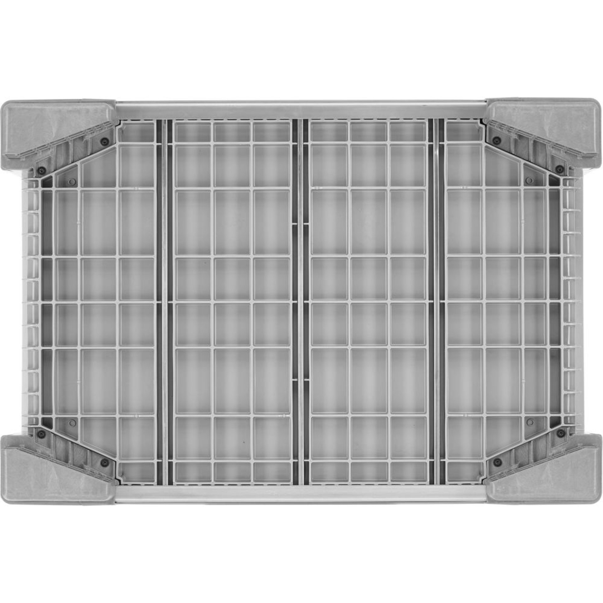 Palettenbox KUBO B1200 x T1000 x H790 mm 4 Füße mit Entnahmeklappehellgrau