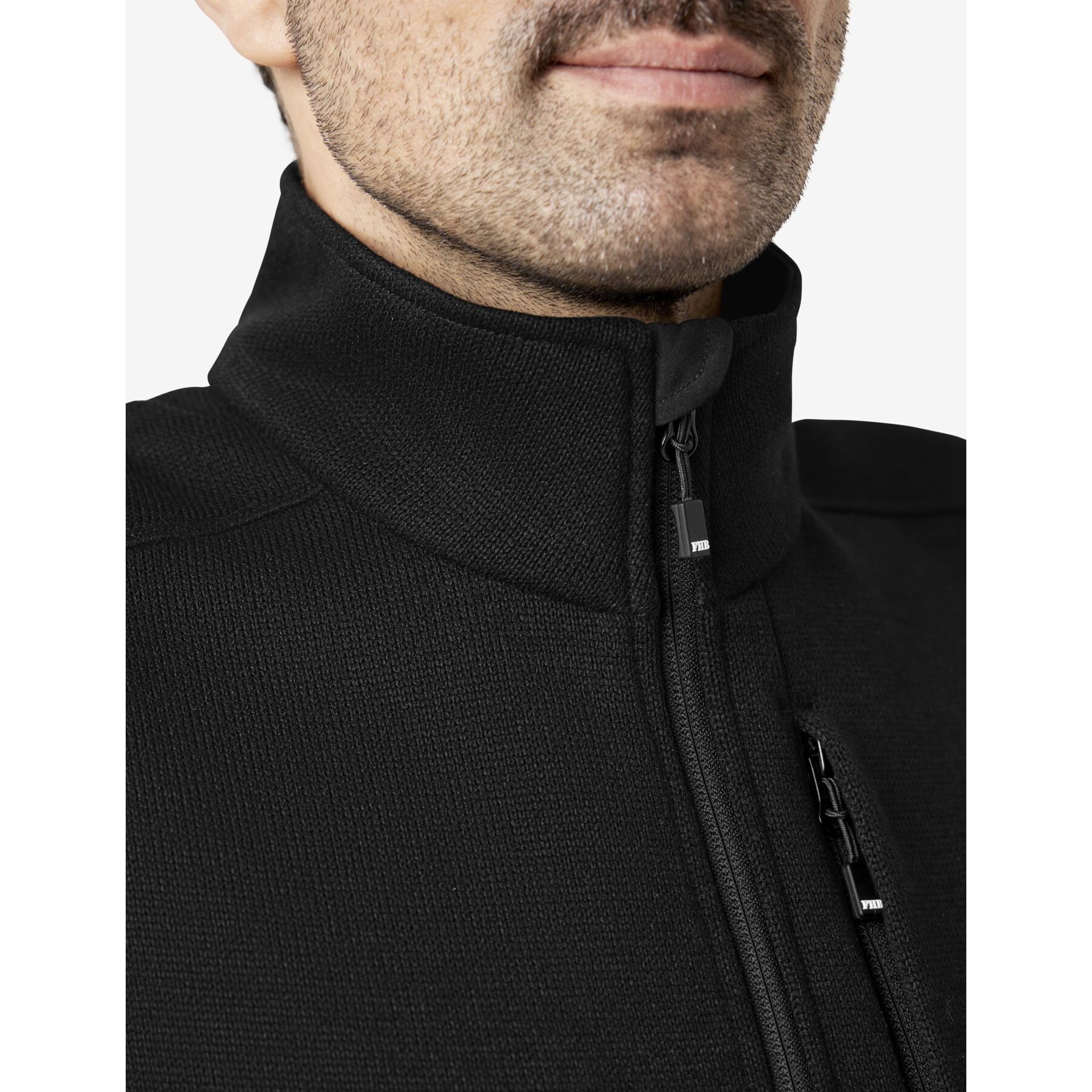 ADDE Strick-Fleece-Weste  schwarz 4XL