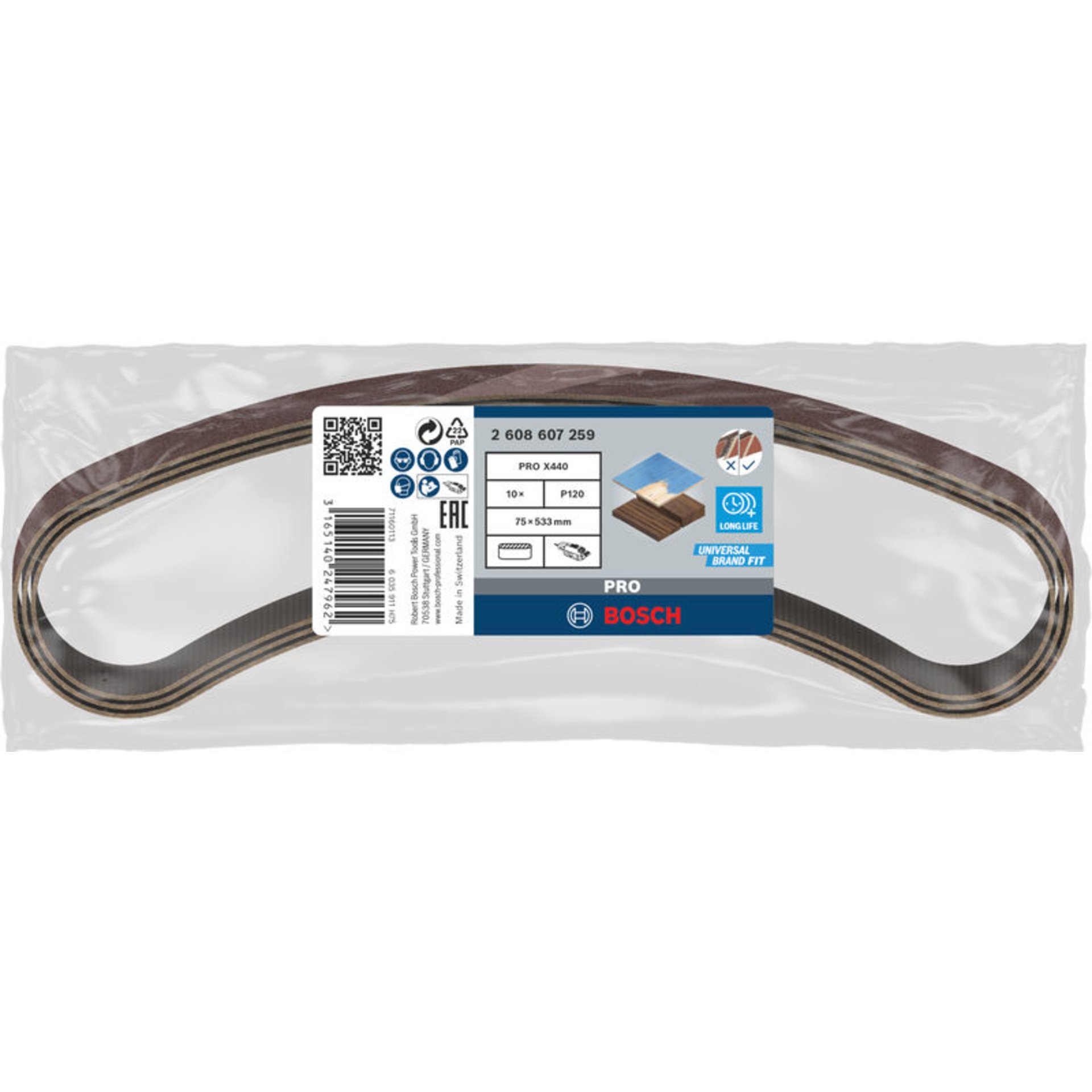 PRO X440 Schleifband, 75 x 533 mm, 120, 10-tlg.