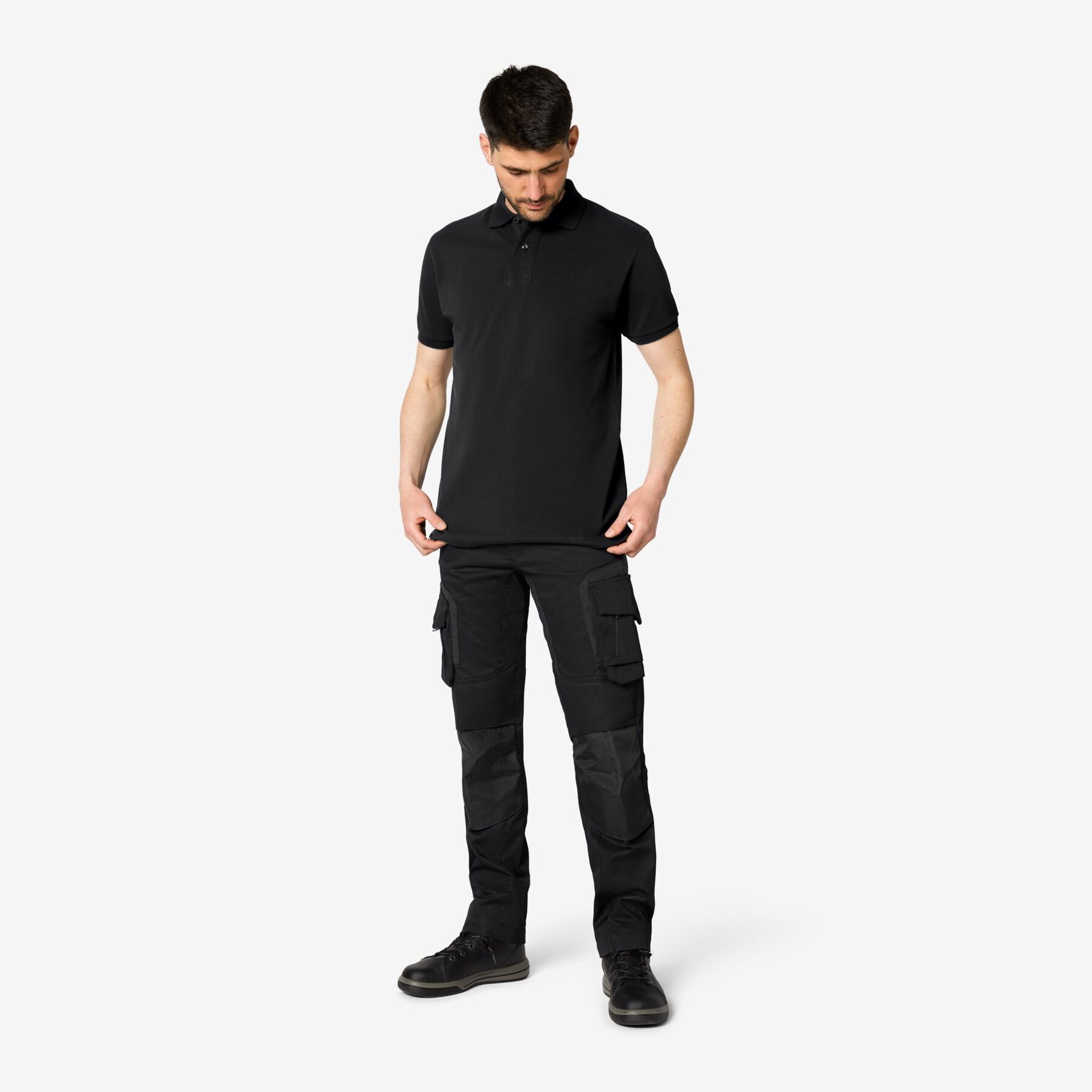 DANIEL Polo-Shirt einfarbig schwarz Gr. 3XL